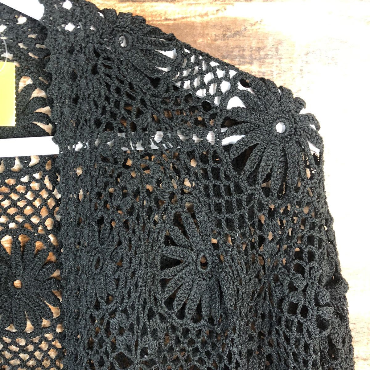 Japanese Brand Japan vintage Black meshnet crochet Cardigan Knitwear #A1489 Size M / US 6-8 / IT 42-44 - 9 Thumbnail