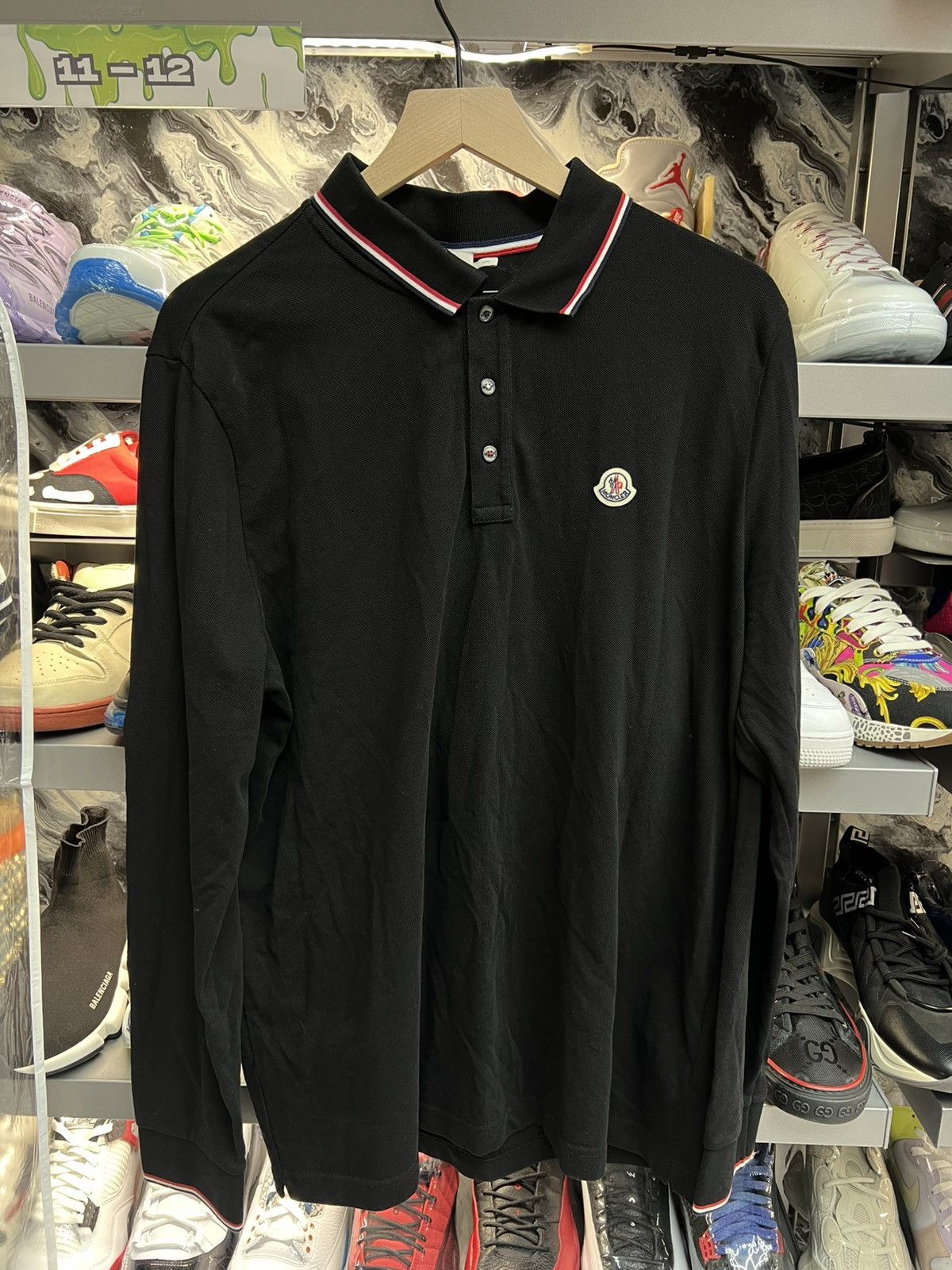Moncler Moncler Black Polo Longsleeve Size US XXL / EU 58 / 5 - 1 Thumbnail