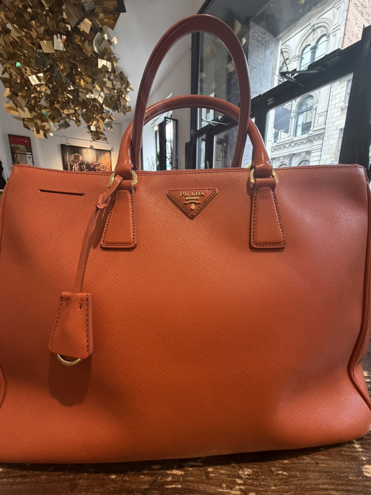 Prada Prada Galleria Saffiano Leather Tote – Papaya ✨ Size ONE SIZE - 2 Thumbnail