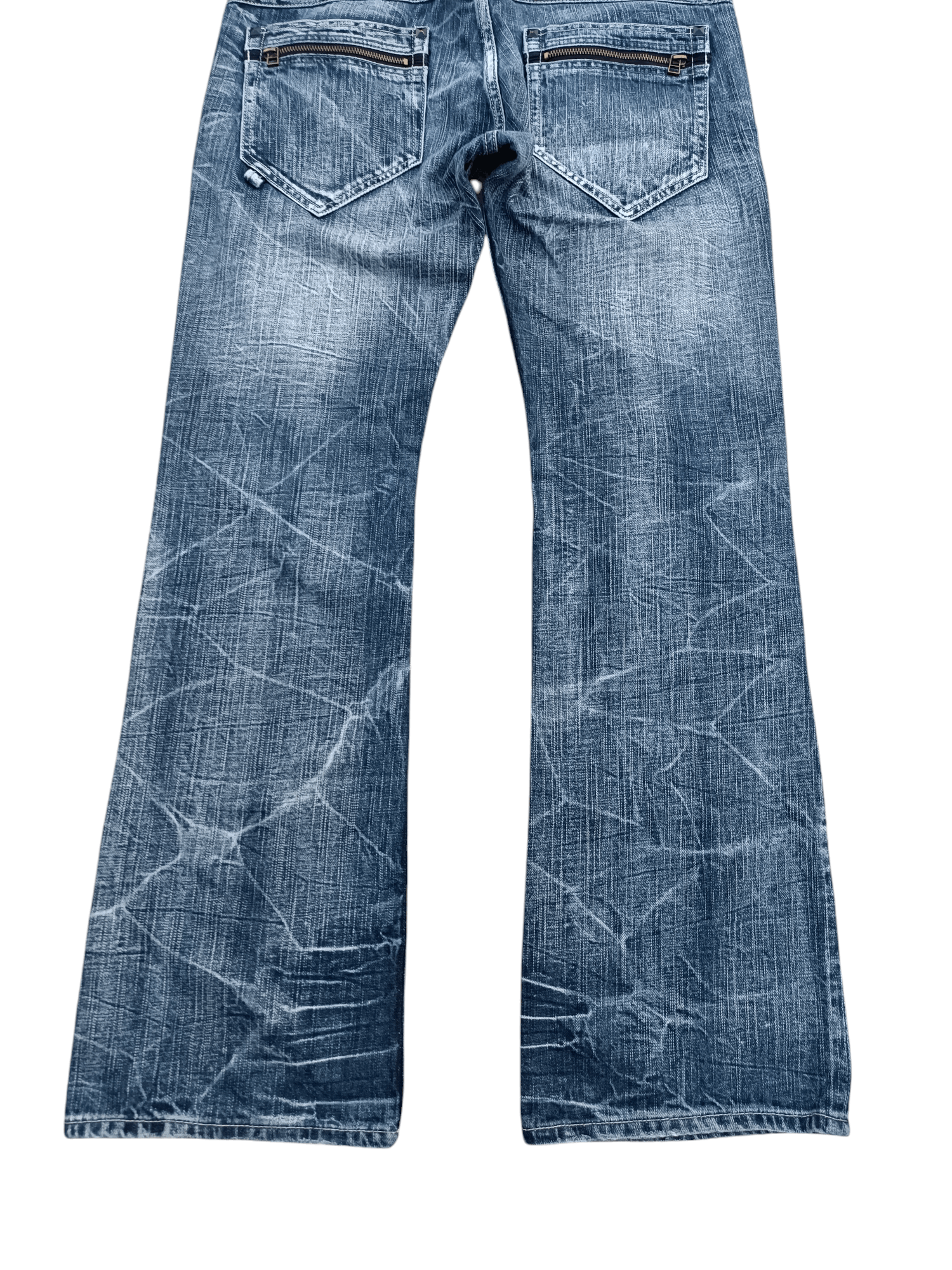 If Six Was Nine FLARED💥SORRIDERE WHISKERS FADED DENIM PANT Size US 34 / EU 50 - 17 Thumbnail