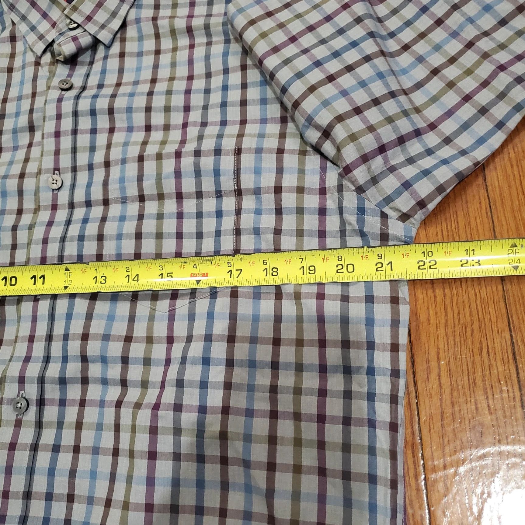 UNTUCKit UNTUCKit Shirt Mens Medium Gray Plaid Gilliard WF Button Down Long Sleeve Casual Size US M / EU 48-50 / 2 - 7 Thumbnail