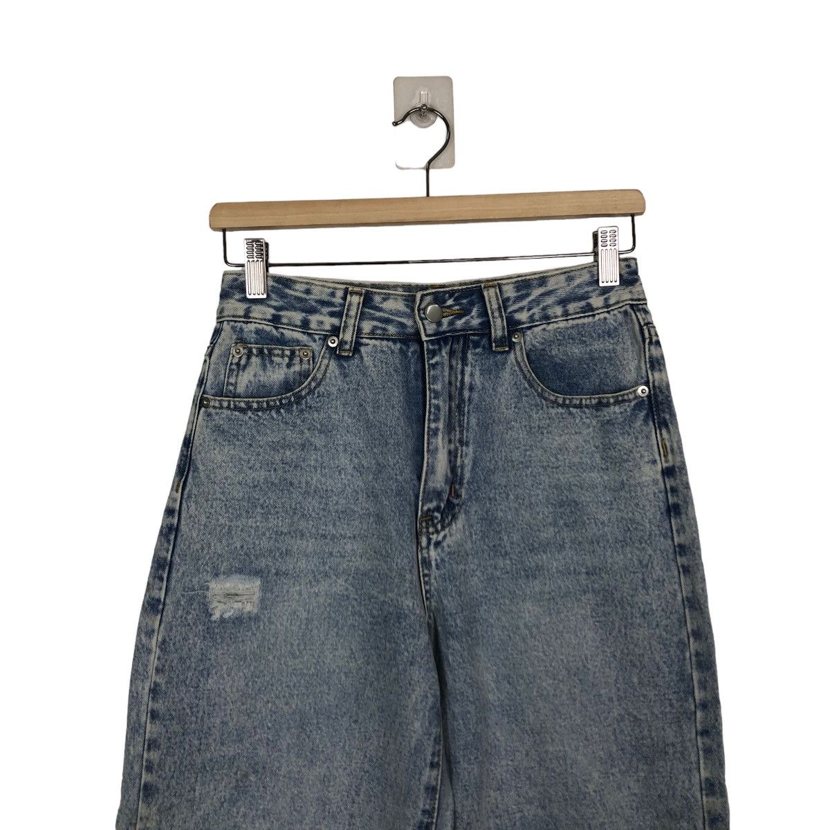 Japanese Brand 🔥VINTAGE CROPPED DENIM JEANS DISTRESSED JAPAN RICK OWENS Size US 26 / EU 42 - 2 Thumbnail