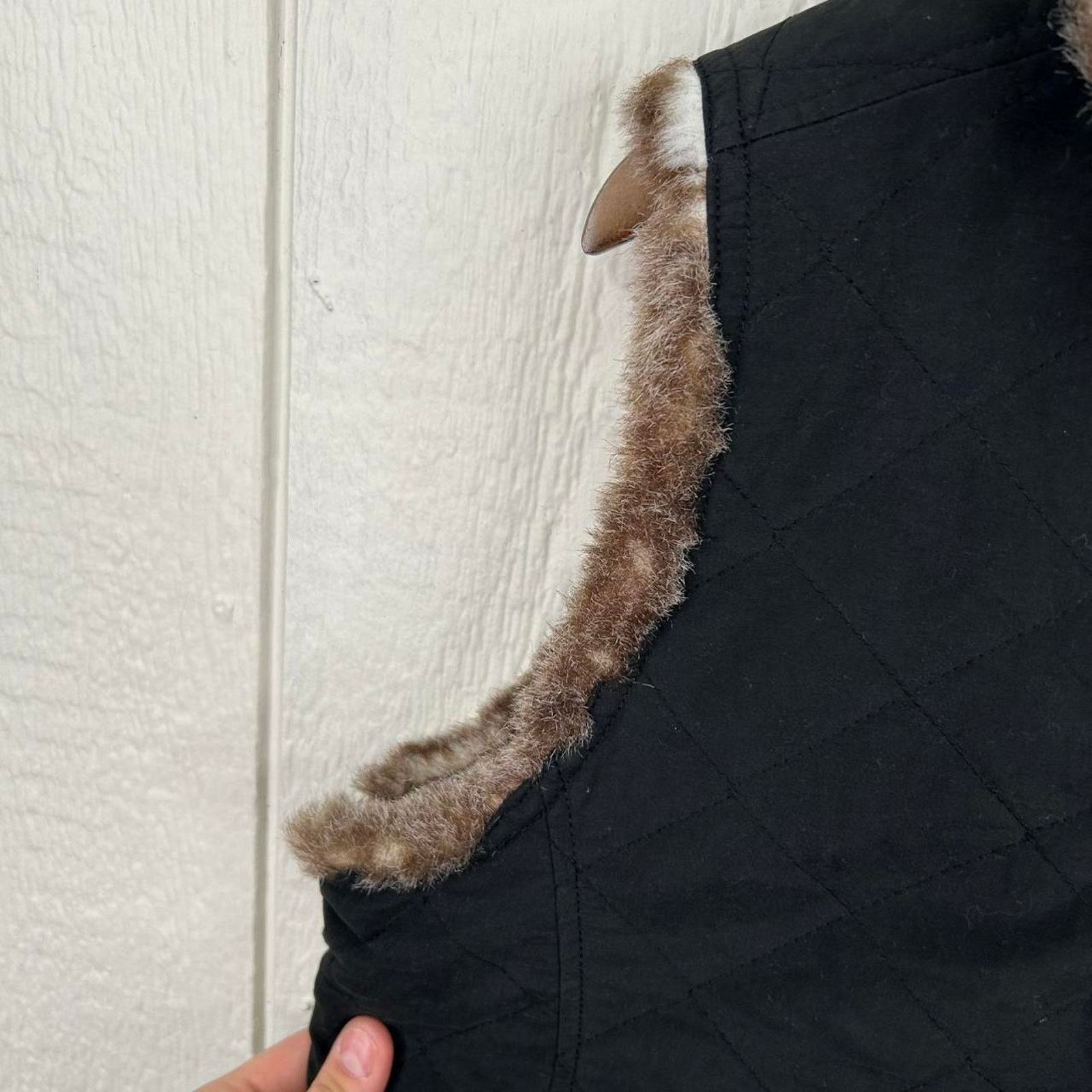Other Vintage Y2K Fur Lined Black Zip-Up Winter Vest Large Size L / US 10 / IT 46 - 5 Thumbnail