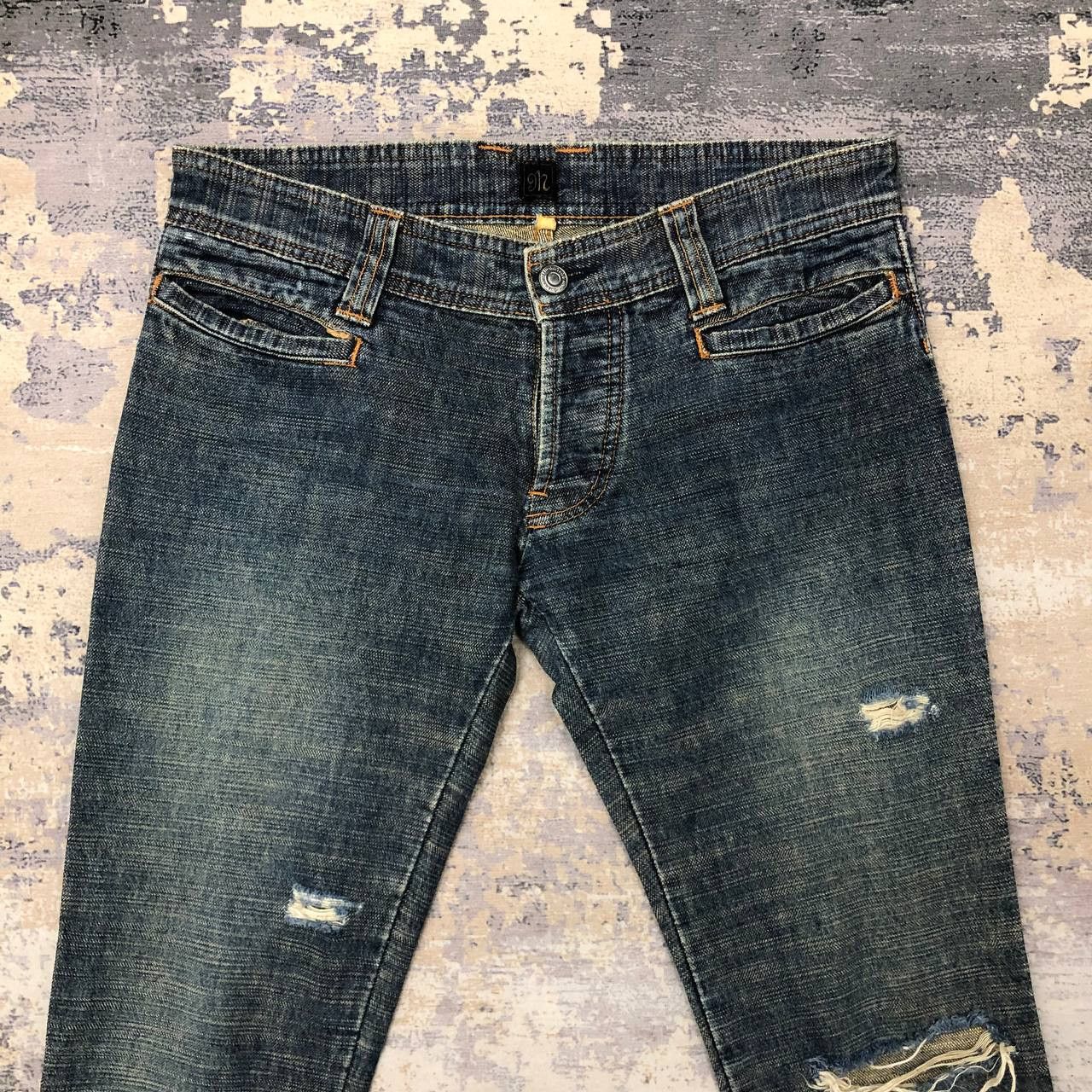 Japanese Brand P164 JAPAN 9h FLARED RIPPED JEANS Size US 31 - 3 Thumbnail