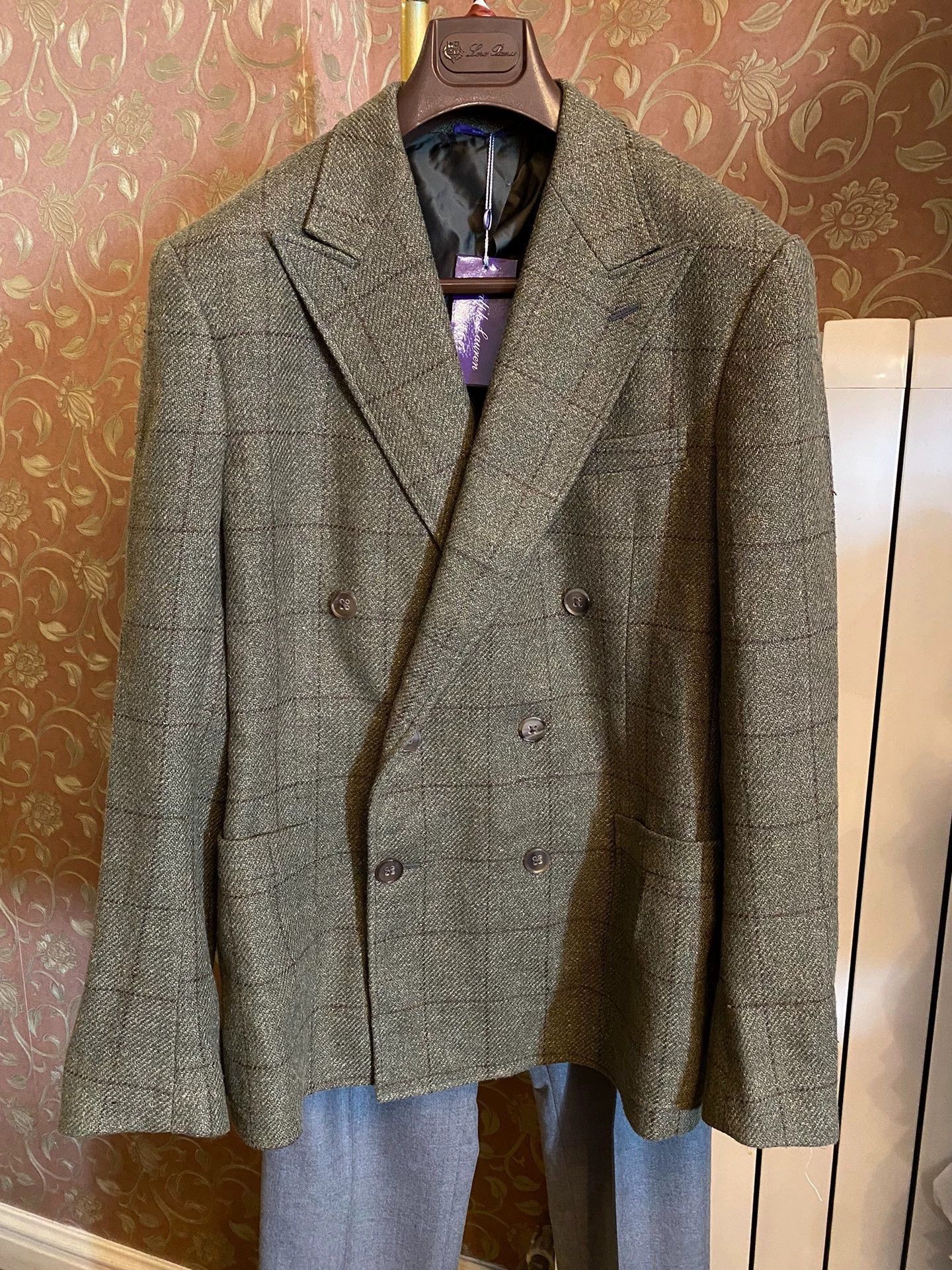 Ralph Lauren Green Check Double-Breasted Tailored Jacket Size US M / EU 48-50 / 2 - 1 Thumbnail