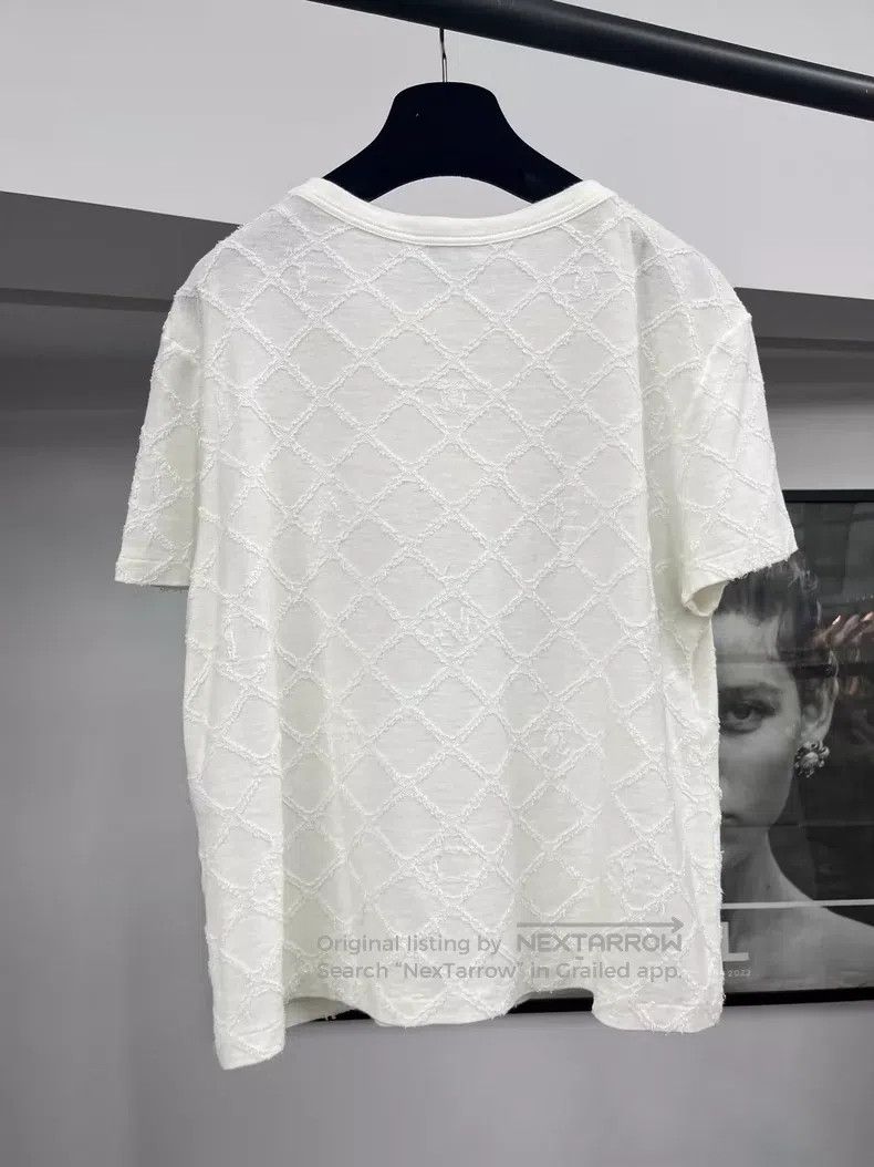 Chanel Chanel White diamond-grated short-sleeved T-shirt Size XS / US 0-2 / IT 36-38 - 2 Thumbnail