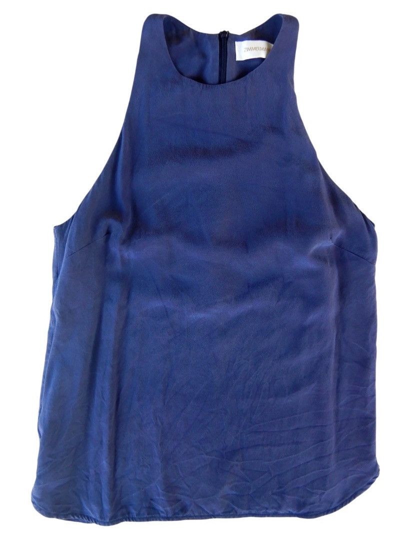 Zimmermann ZIMMERMAN Navy Blue 100%Silk, Racerback Top Size S / US 4 / IT 40 - 2 Thumbnail