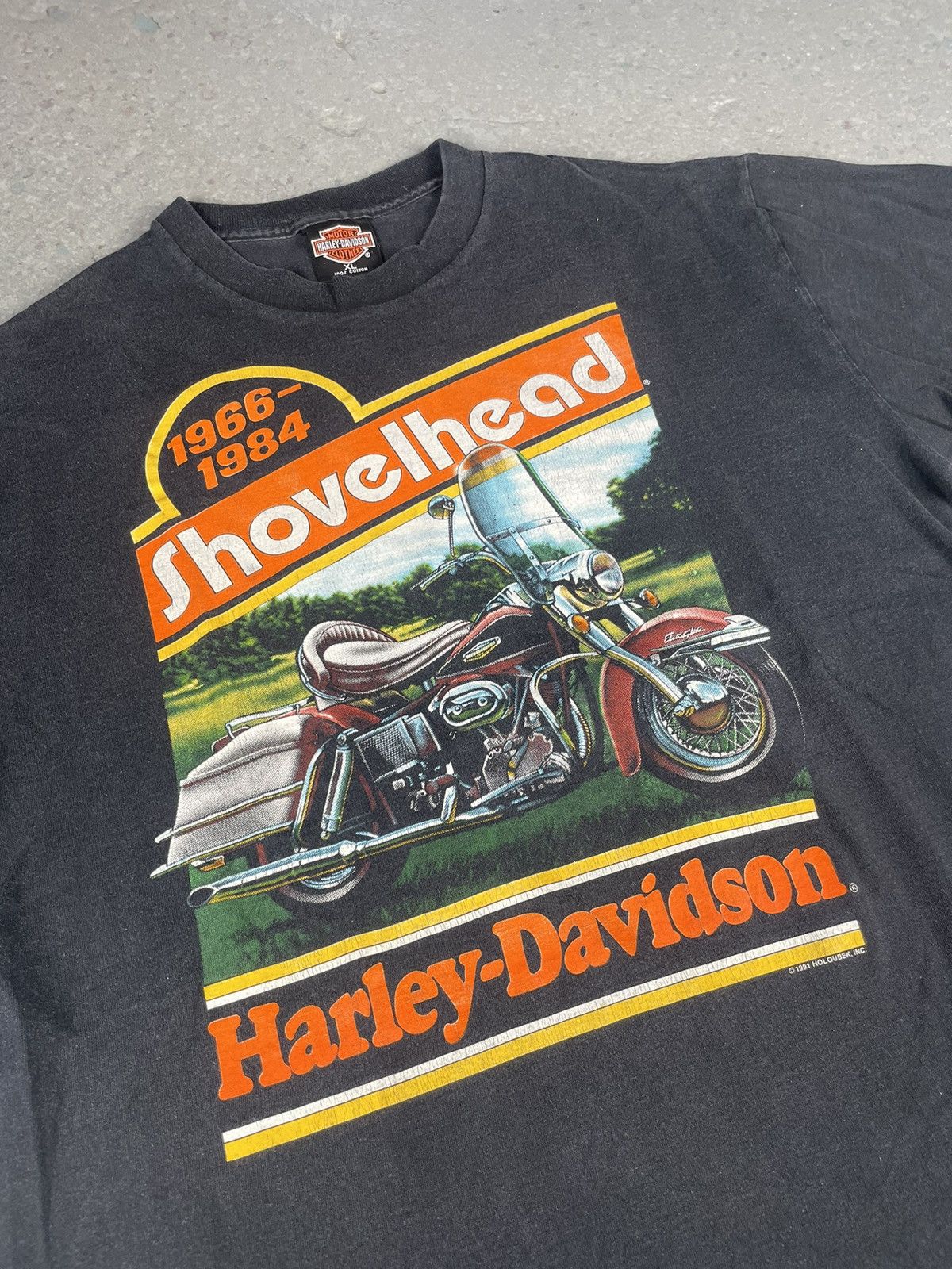 Harley Davidson × Vintage VTG 1991 Harley Davidson Shovelhead T-Shirt Size XL Size US XL / EU 56 / 4 - 2 Thumbnail