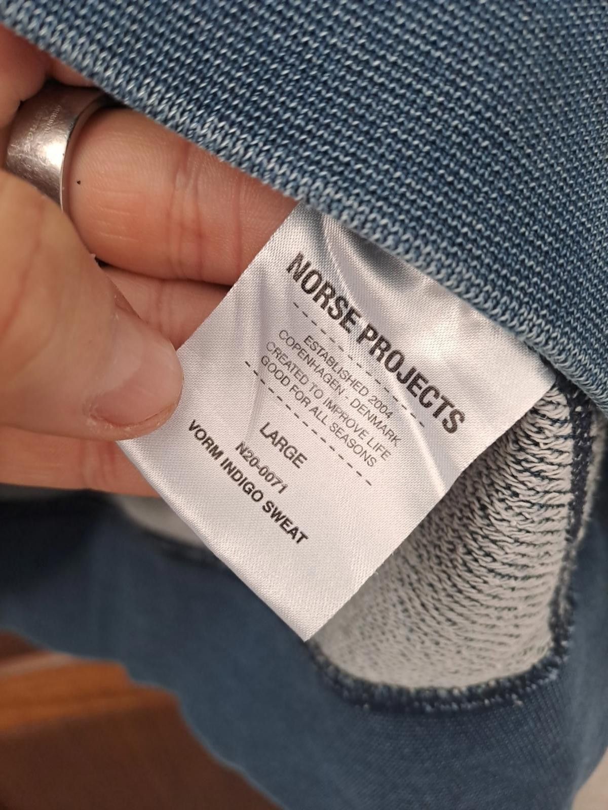 Norse Projects Norse Projects Mens Pullover Sweatshirt L Blue Melange Crew Size US L / EU 52-54 / 3 - 6 Thumbnail