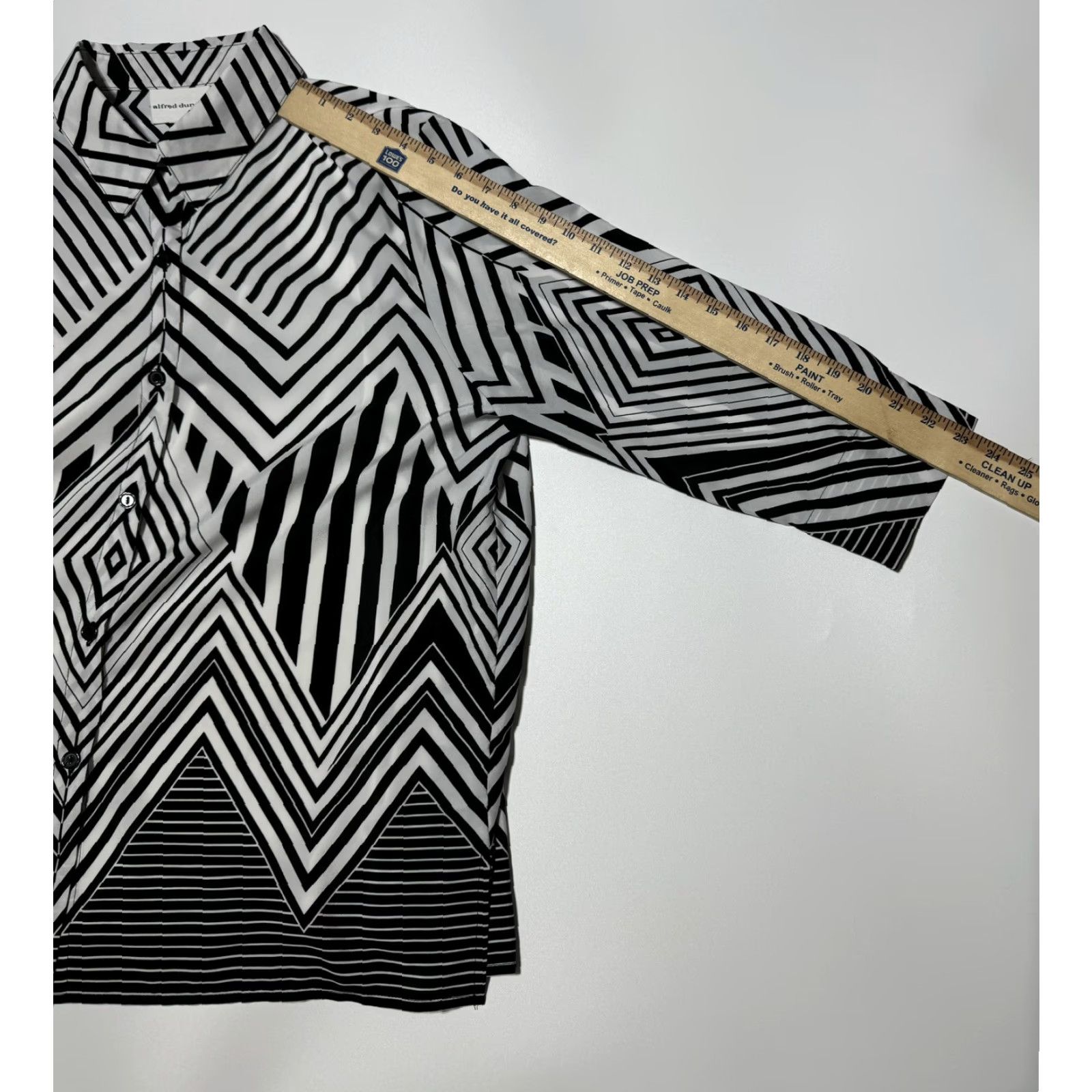 Vintage VINTAGE Alfred Dunner Shirt Womens 16 70s 80s Psychedelic Geometric Groovy Button Up Black & White Size XXL / US 16-18 / IT 52-54 - 5 Thumbnail