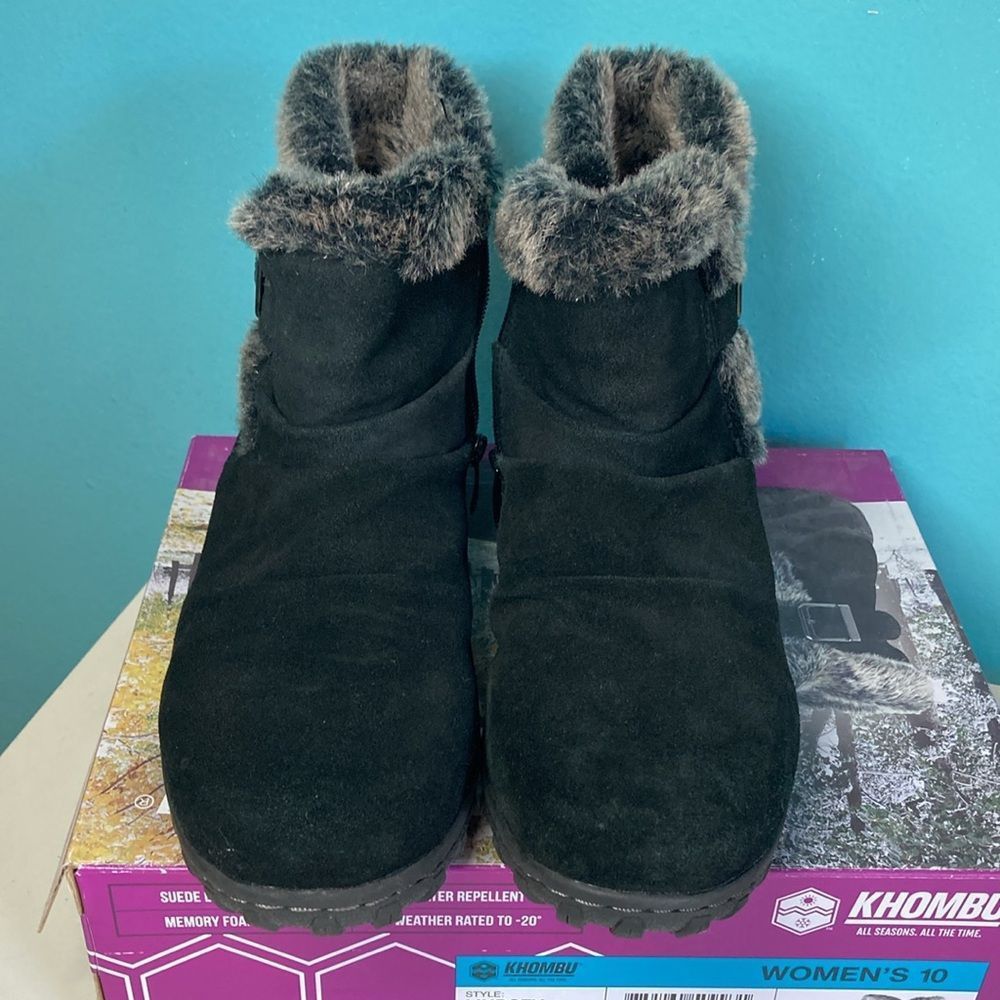 Other Khombu Lindsay Black Leather Ankle Boots Size 10 Size US 10 / IT 40 - 9 Thumbnail