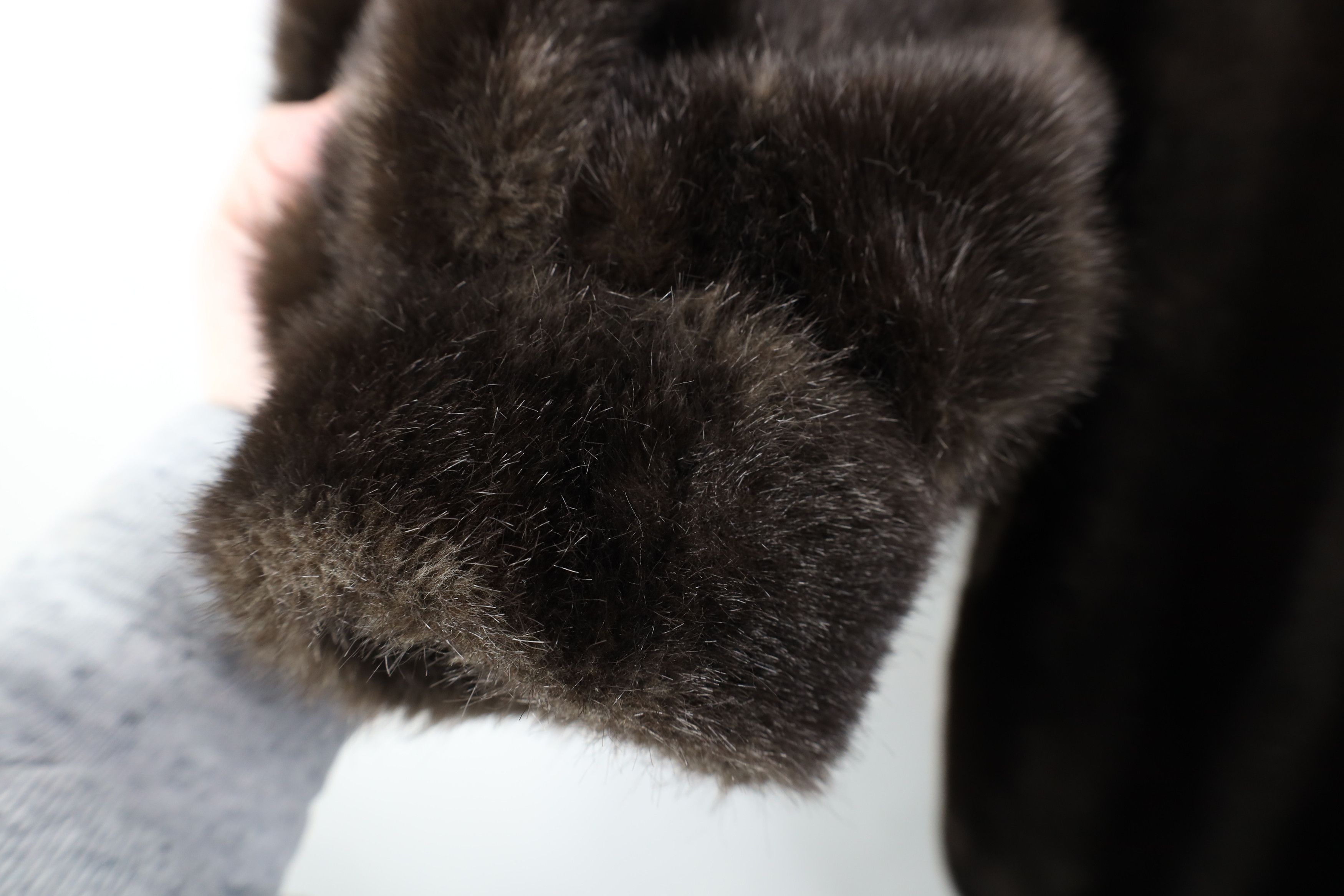 Vintage 90s Streetwear Faux Fur Babydoll Jacket Coat Brown