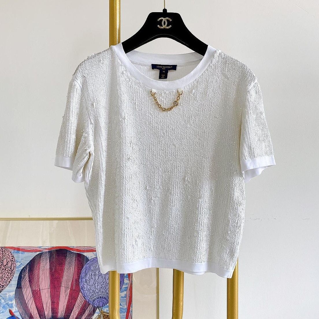 Louis Vuitton Louis Vuitton Sequined Chain T-Shirt Size M Size M / US 6-8 / IT 42-44 - 1 Thumbnail