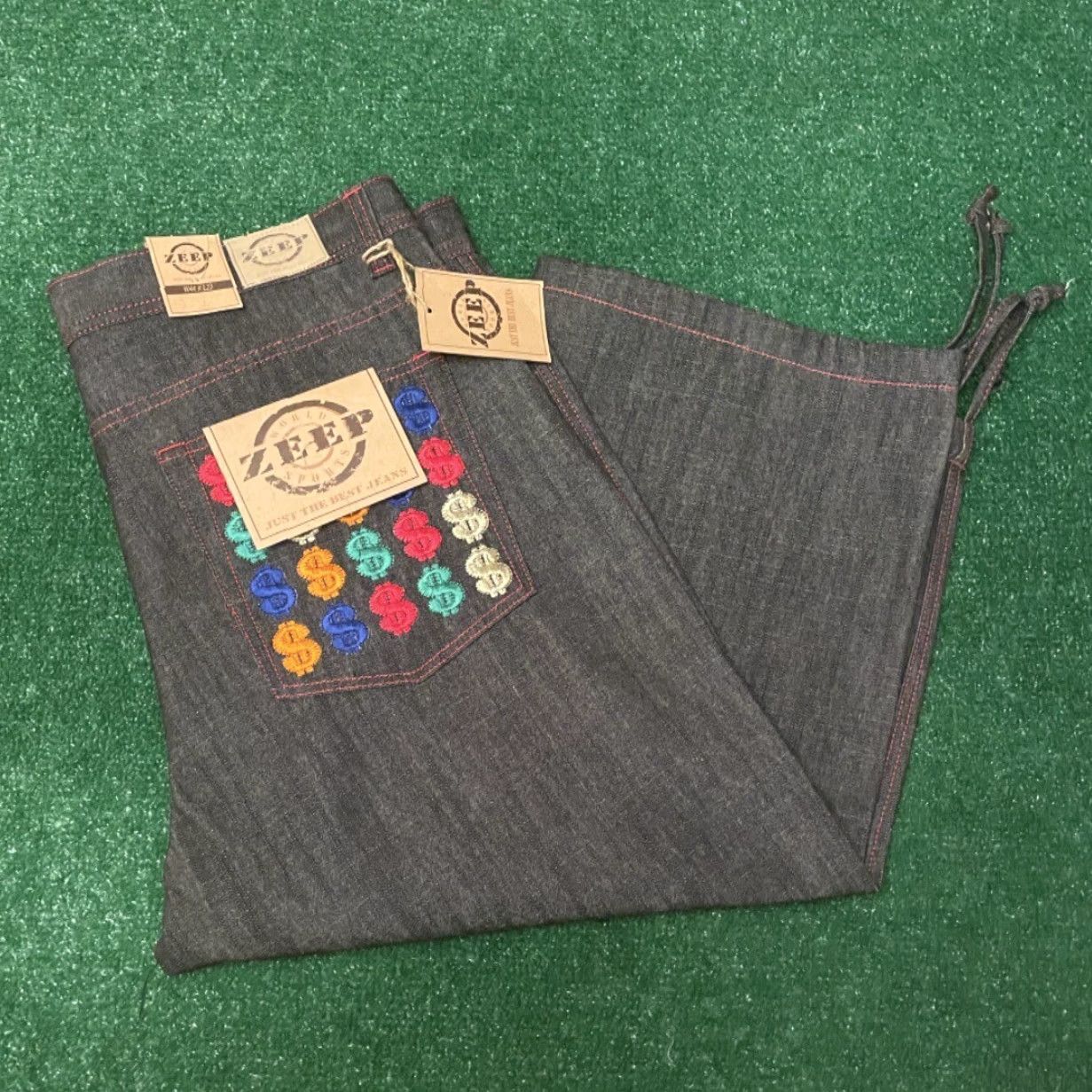 Vintage VINTAGE Zeep Baggy Hip Hop Skater Grunge Jean Shorts Mens Size 44 Black Embroidered Y2K Skater Grunge Punk Wings Cyber 90s JESNCO Mens Size US 44 / EU 60 - 5 Thumbnail