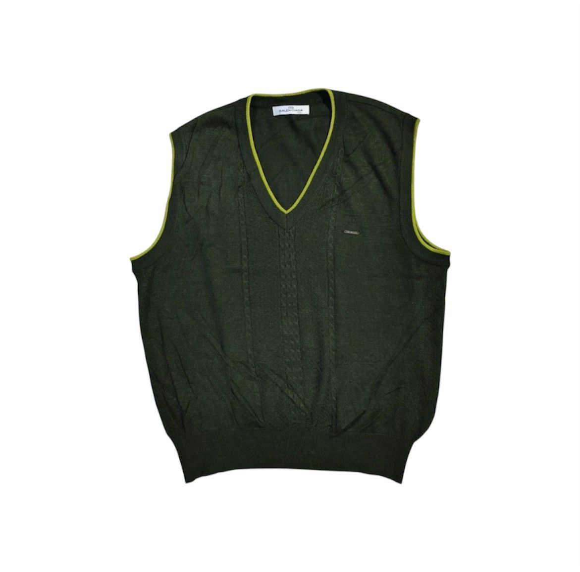 Balenciaga Vintage Balenciaga Cable Vest Knitwear Size US L / EU 52-54 / 3 - 1 Thumbnail