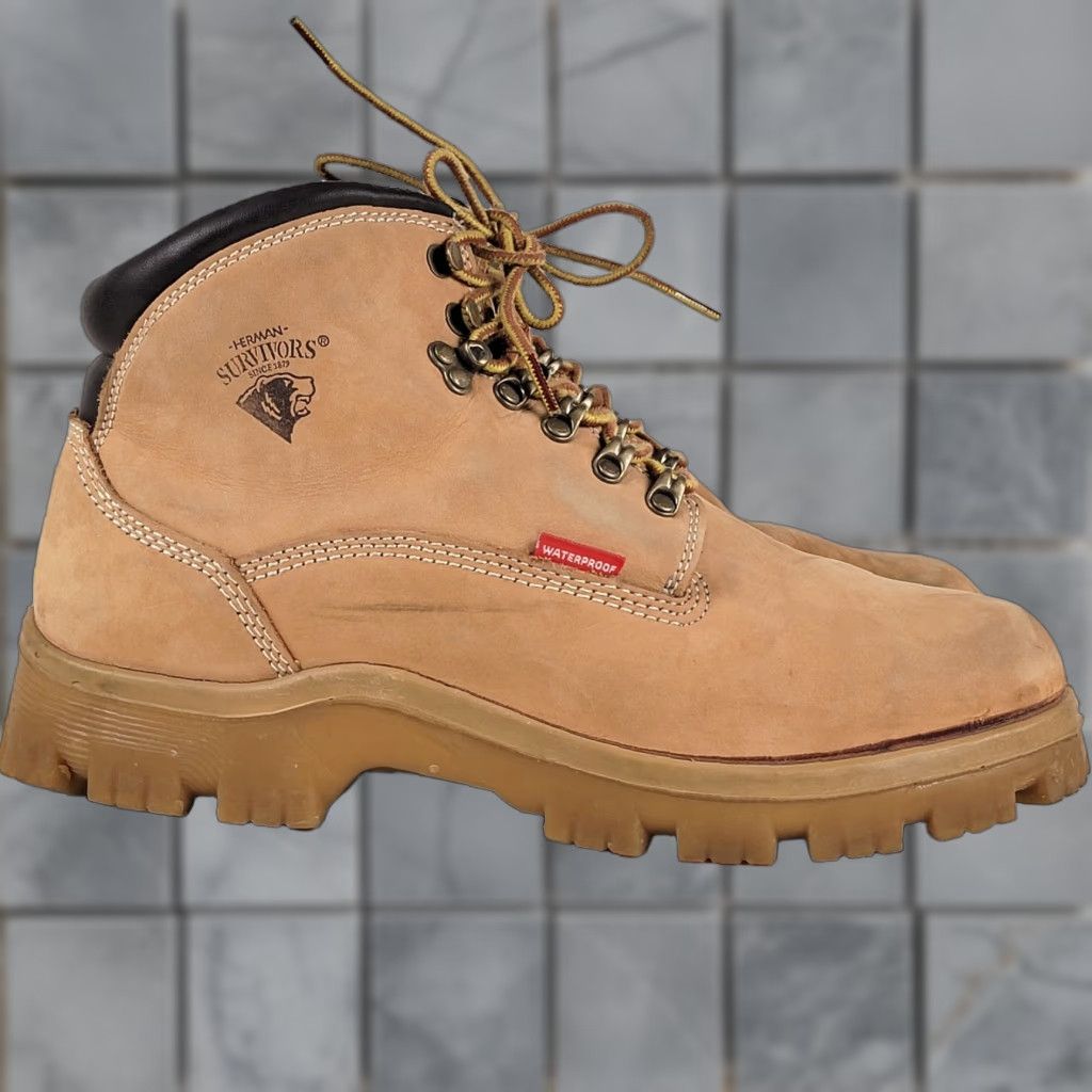 Vintage Herman Survivors Breaker Tan Waterproof Steel Toe Work Boots Men's Size 12M Size US 12 / EU 45 - 1 Thumbnail