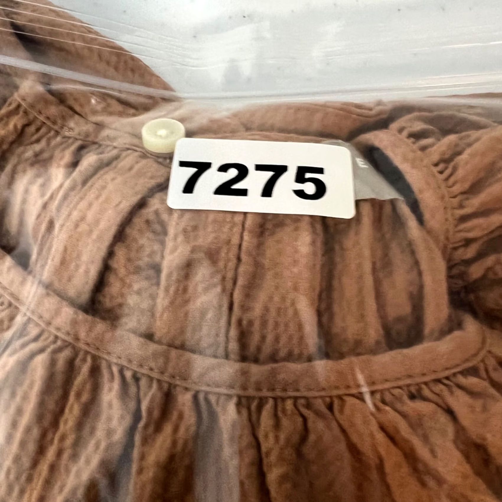 Everlane Everlane Womens XL Organic Cotton Dress Brown Balloon Sleeves Pockets Knee Length 3/4 Sleeve Round Neck Maxi All Season Casual Womens Size XL / US 12-14 / IT 48-50 - 7 Thumbnail