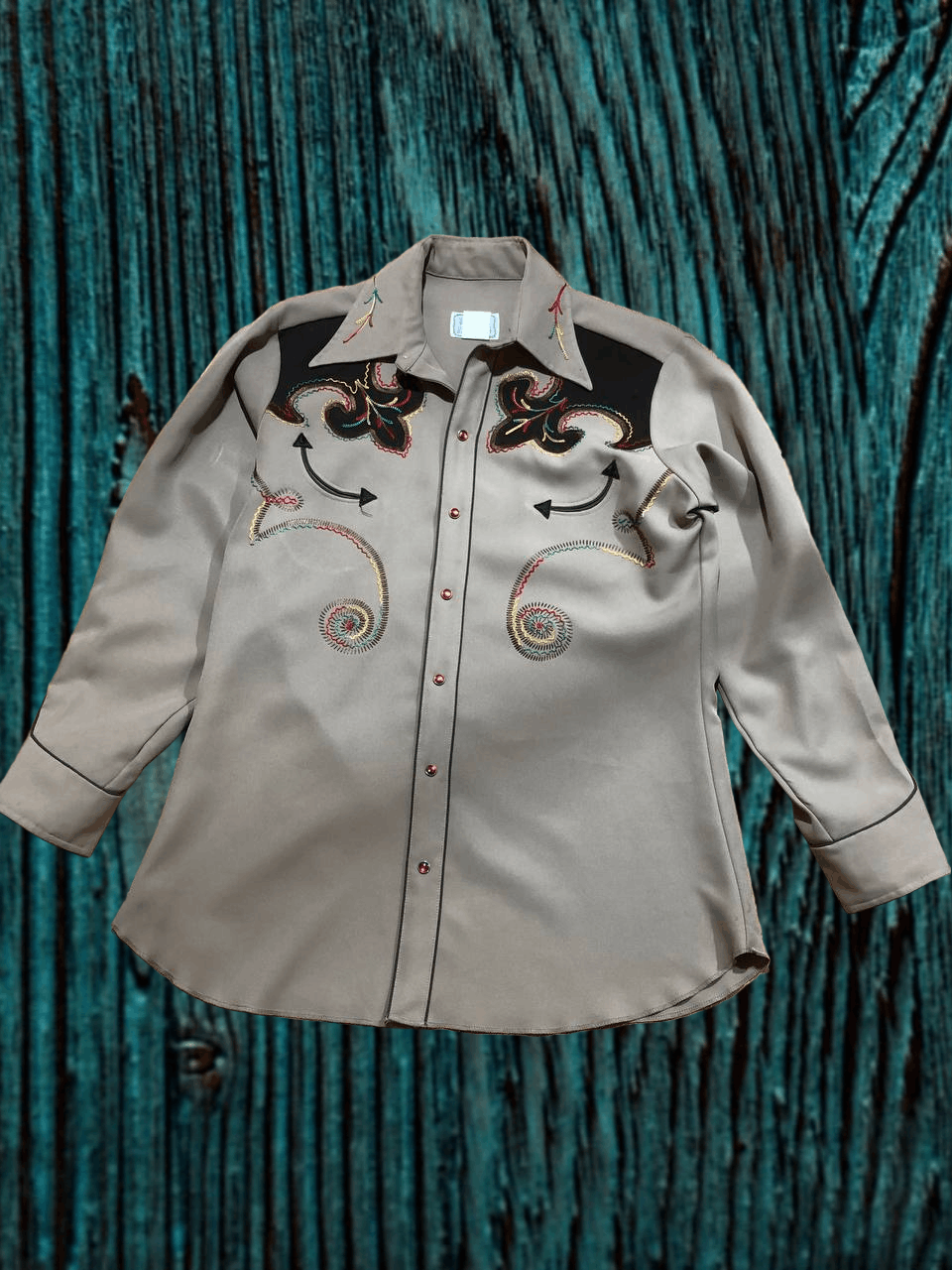 Vintage Vintage 70's H Bar C Embroidery Cowboy Western Shirt L Size XXL / US 16-18 / IT 52-54 - 1 Thumbnail