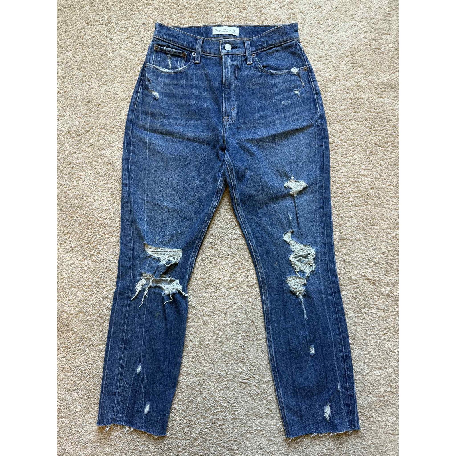 Abercrombie & Fitch Abercrombie & Fitch High Rise Mom Jeans Blue 4 / 27 Size 27" / US 4 / IT 40 - 1 Thumbnail