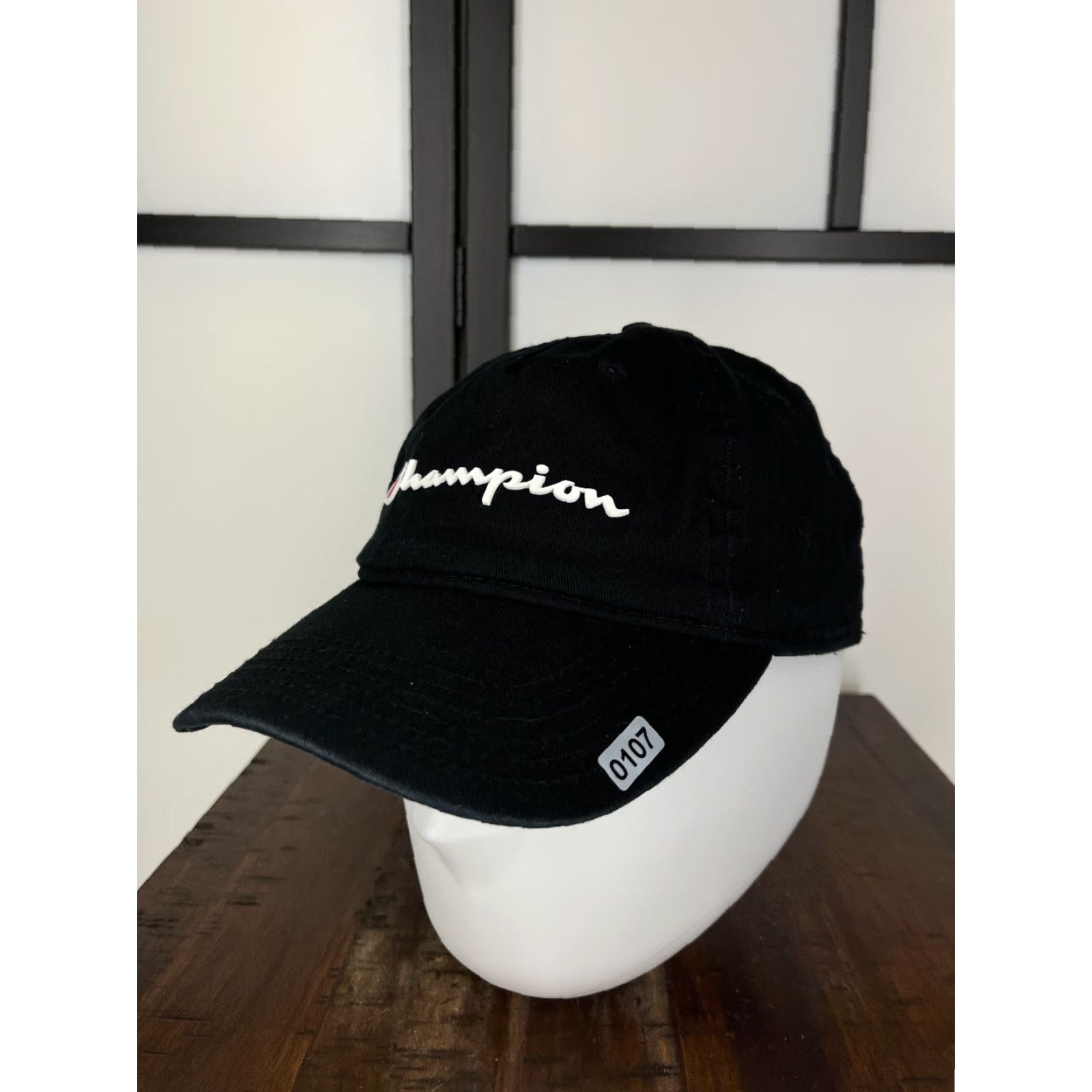 Champion Champion Hat Cap Strap Back Adult One Size Black Embroidered 100% Cotton Golf Hat/Cap Mens Size ONE SIZE - 4 Thumbnail