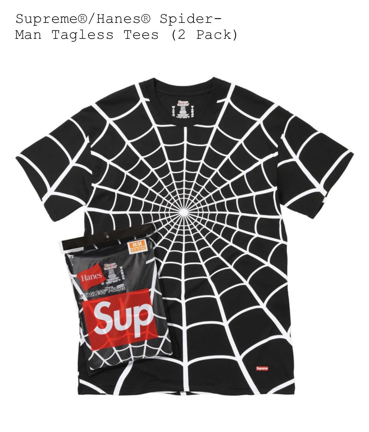 Hanes × Supreme Supreme x Hanes Spider- Man Tagless Tee (2Pack) Size US L / EU 52-54 / 3 - 1 Preview