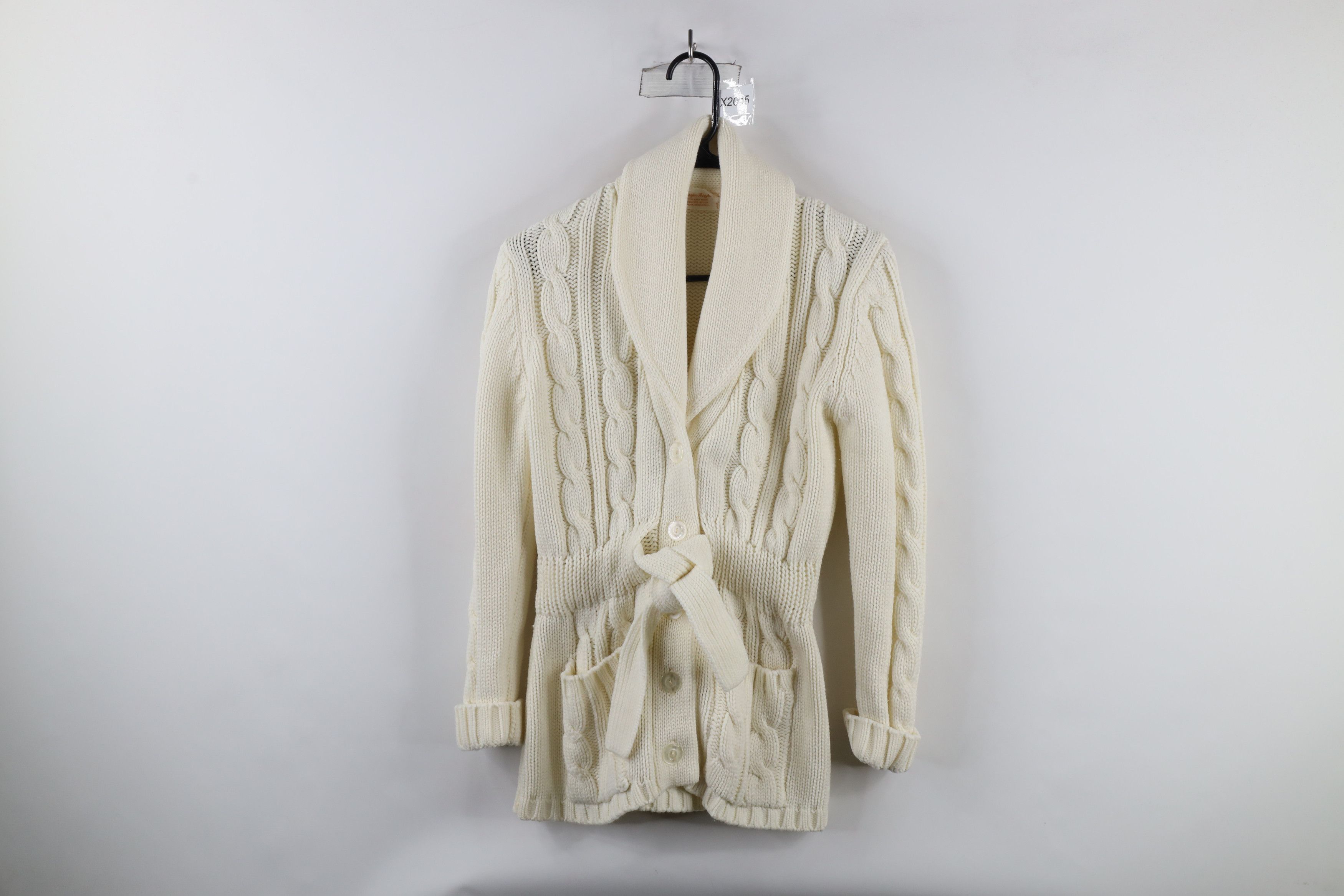 Vintage Vintage 70s Streetwear Cable Knit Fisherman Cardigan Sweater Size S / US 4 / IT 40 - 1 Thumbnail