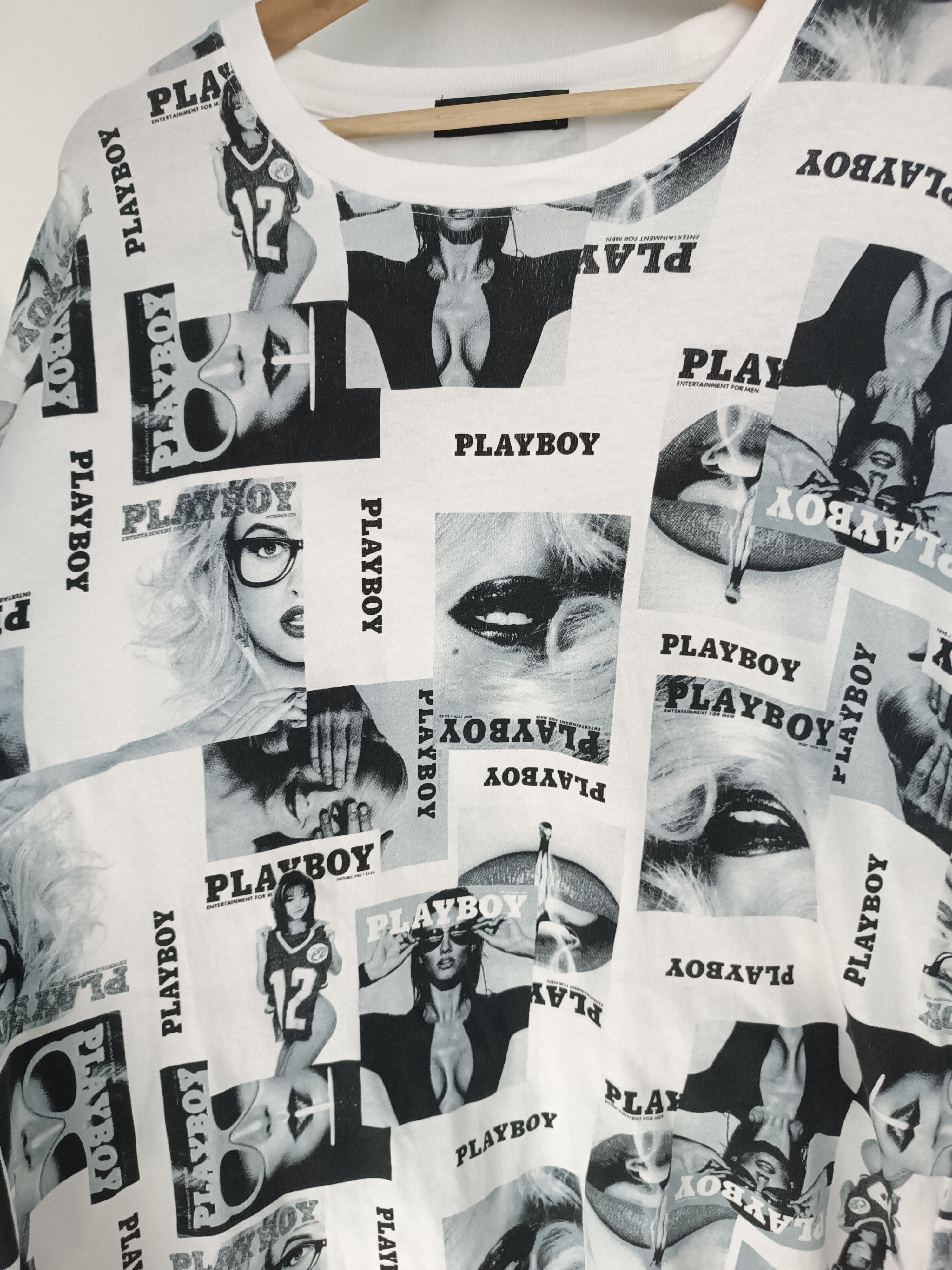 Playboy VINTAGE Y2K PLAYBOY AOP BUNNY SEXY GYATT PORNHUB ADULT TEE Size US L / EU 52-54 / 3 - 8 Thumbnail