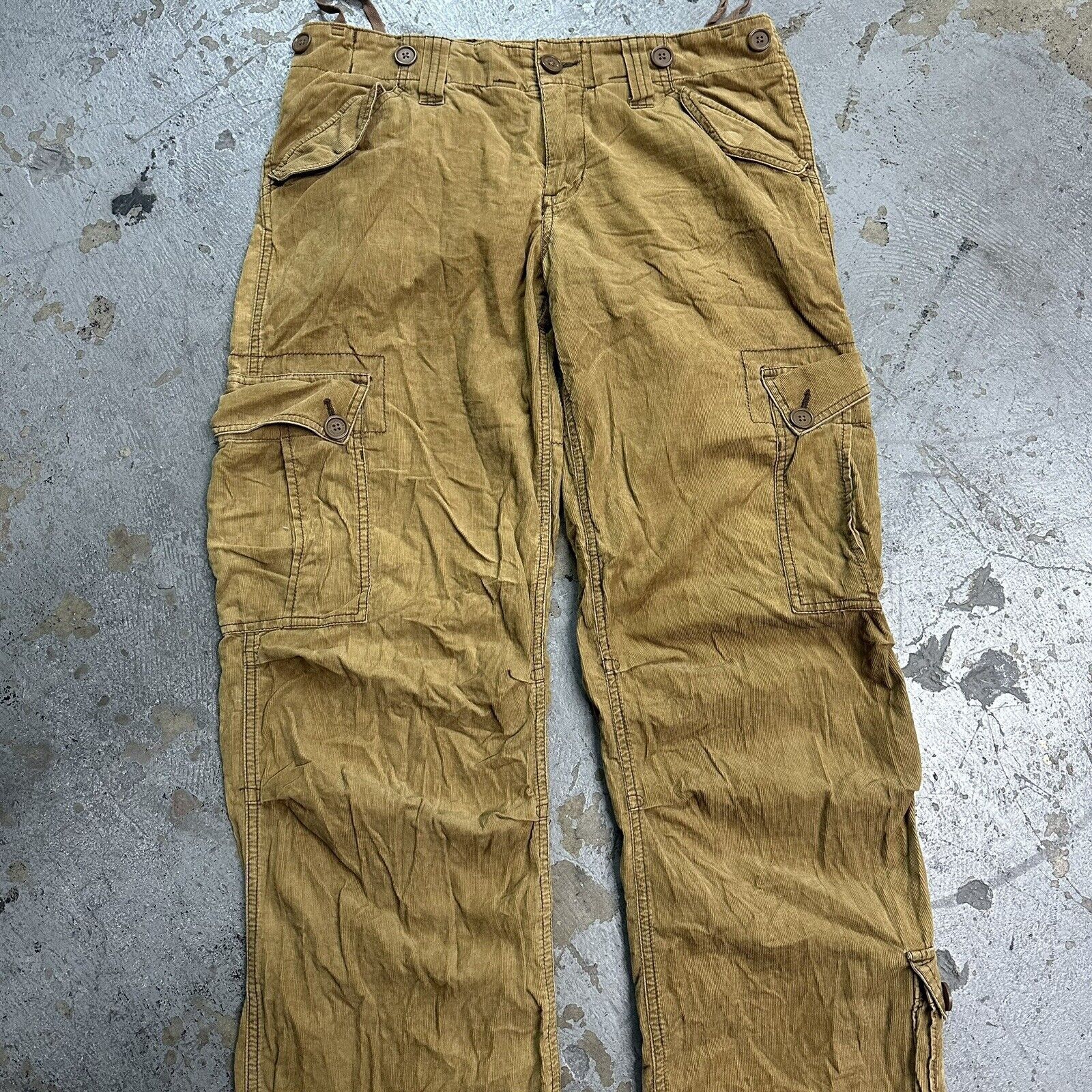 Abercrombie & Fitch × Vintage Vintage Y2K Abercrombie Corduroy Cargo Paratrooper Pants Size 32" / US 10 / IT 46 - 2 Thumbnail
