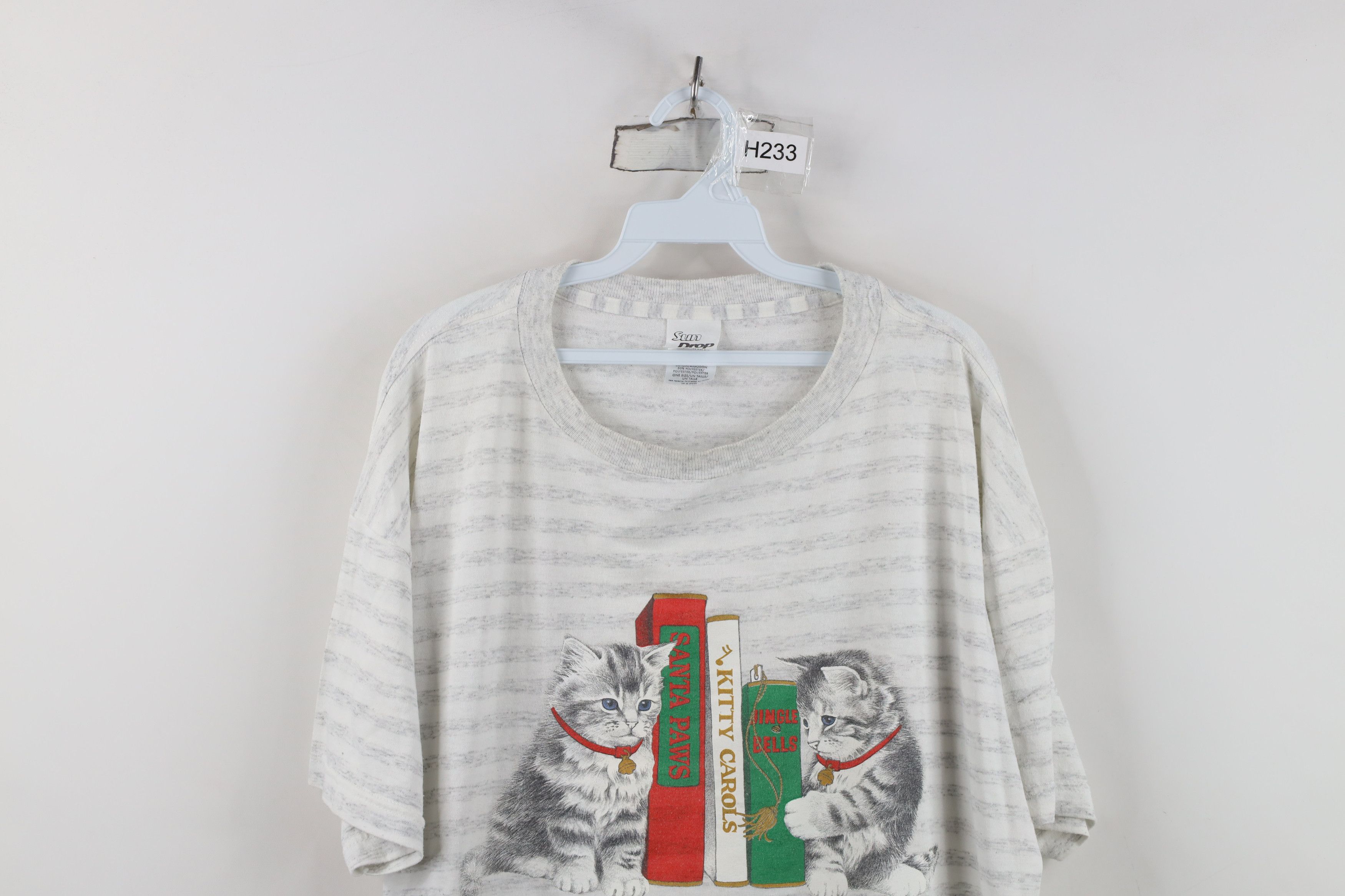 Vintage Vintage 90s Streetwear Christmas Kitten Night Gown T-Shirt Size ONE SIZE - 2 Thumbnail
