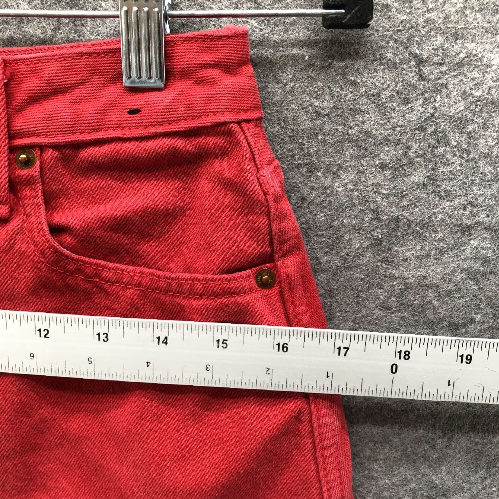 Abercrombie & Fitch VINTAGE Abercrombie & Fitch Zoe Natural Rise A-Line Denim Skirt 26 / 2 Red Mini Womens Skirt Size 26" / US 2 / IT 38 - 6 Thumbnail