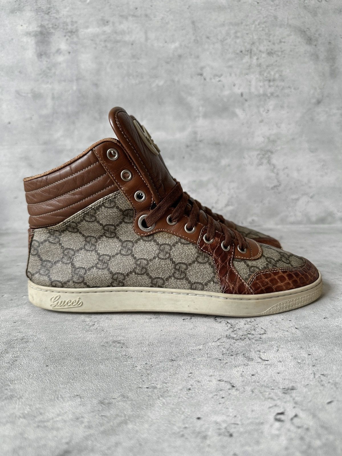 Gucci CROC LEATHER IMPRIME HIGH TOP Size US 7.5 / EU 40-41 - 14 Thumbnail