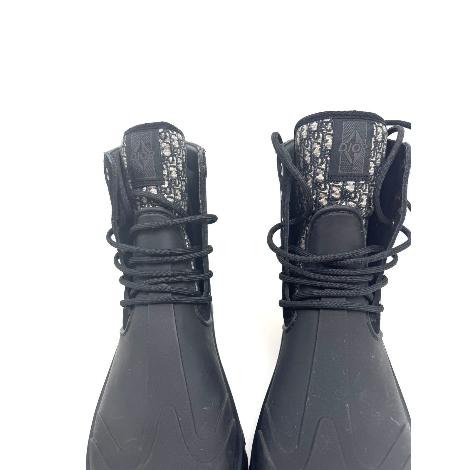 Dior Dior Garden Oblique Black/Beige Lace Up Combat Boots Size 41 Size US 8 / EU 41 - 4 Thumbnail
