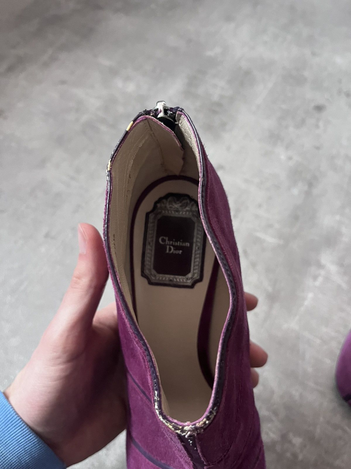 Dior Christian Dior ankle heels purple leather suede Size US 9.5 / IT 39.5 - 9 Thumbnail