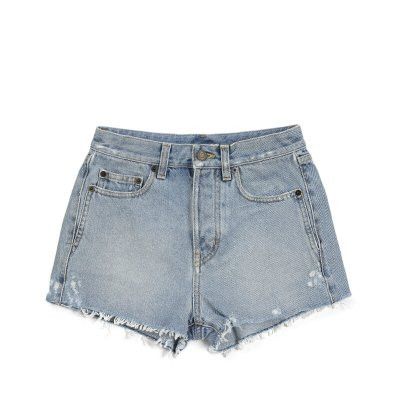 Saint Laurent Paris o1s1wg110924 Slim Fit Shorts Raw Edge in Icy Blue Size 27" / US 4 / IT 40 - 1 Thumbnail