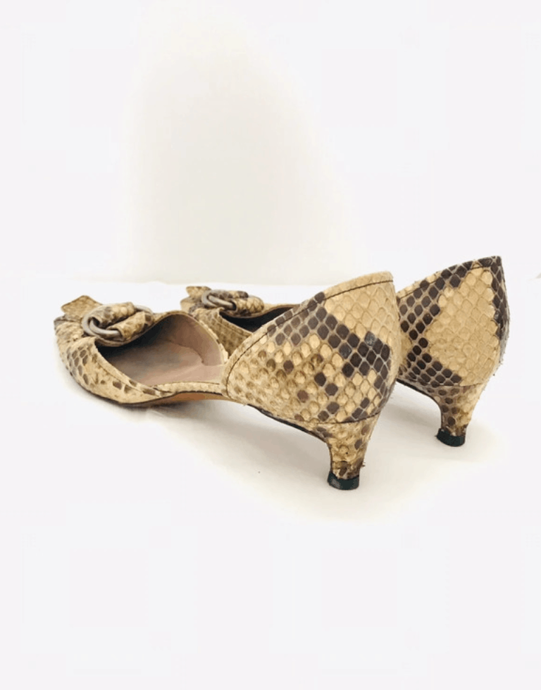 Miu Miu × Prada × Vintage Prada Shoes SS2000 Mules Heels Sandals Leather Kitten Size US 6 / IT 36 - 4 Thumbnail