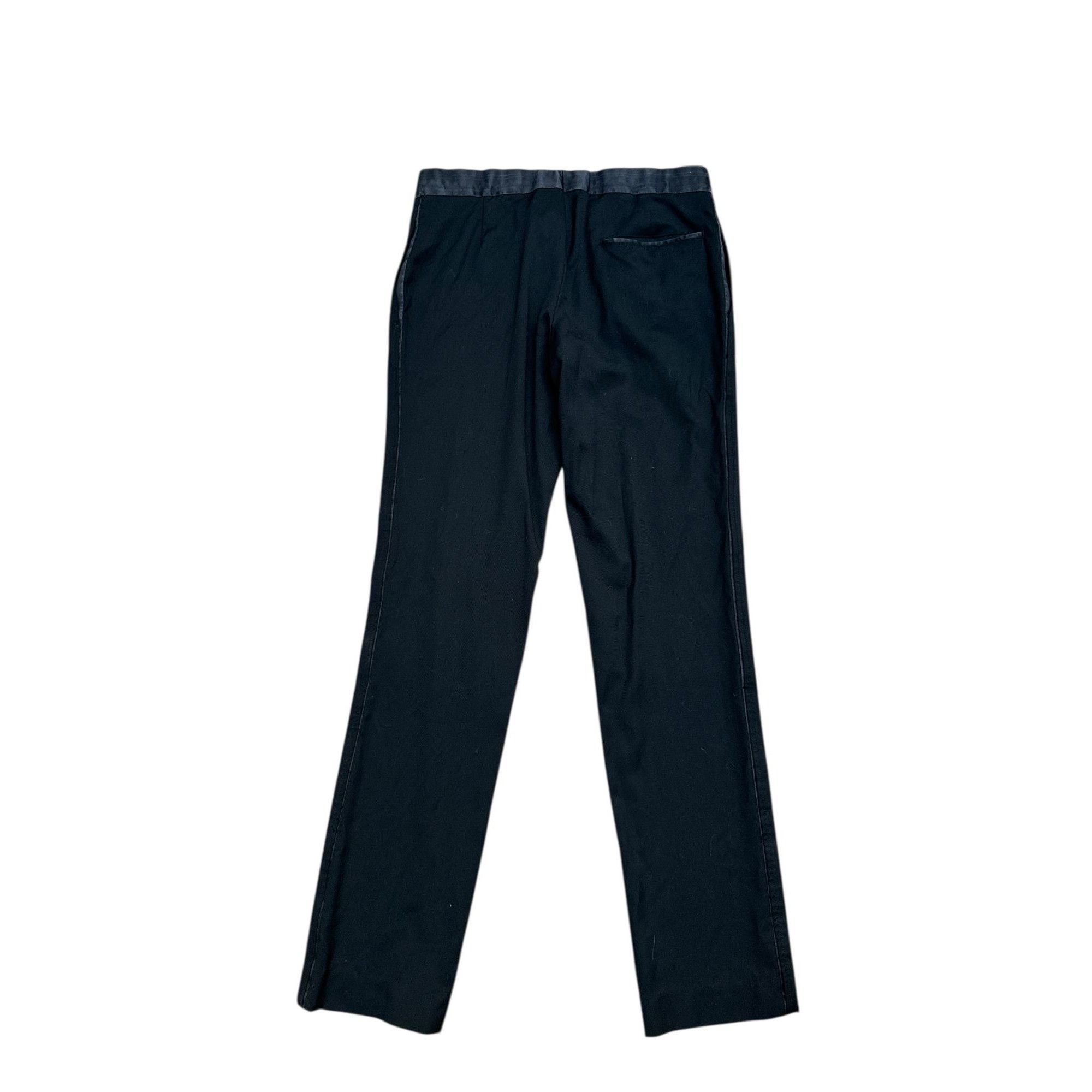 Hermes Black Wool Pants with Contrast Silk Waistband Size US 30 / EU 46 - 3 Thumbnail