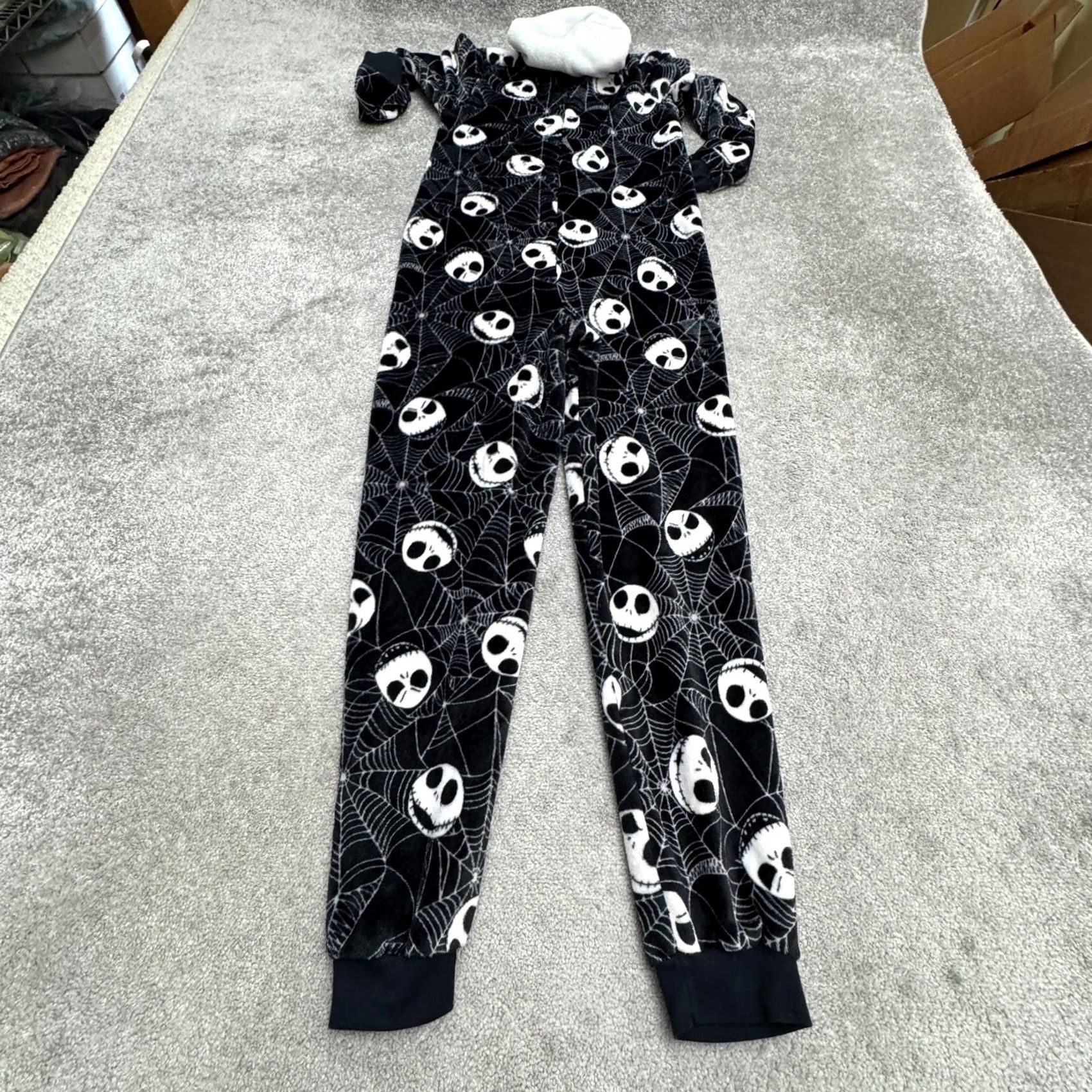 Disney VINTAGE? Disney Nightmare Before Christmas Jack Skellington 1 Piece Pajama Medium Fleece Size ONE SIZE - 4 Thumbnail