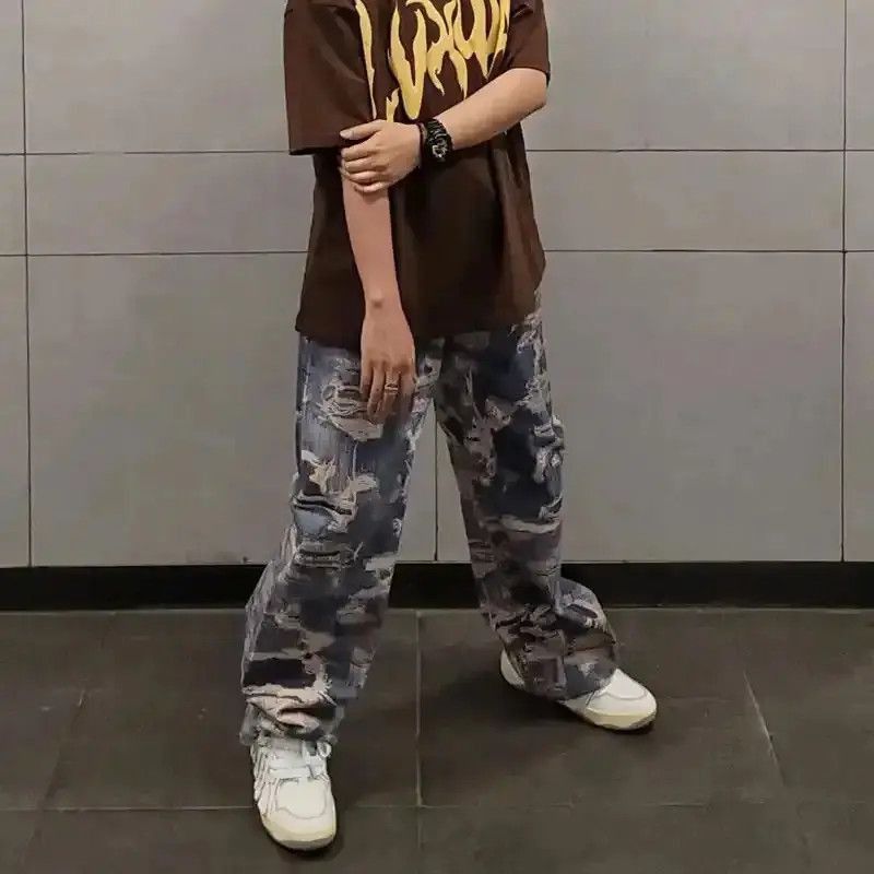 Japanese Brand High street tie-dye print flared wide-leg jeans Gothic style Size US 32 / EU 48 - 2 Thumbnail