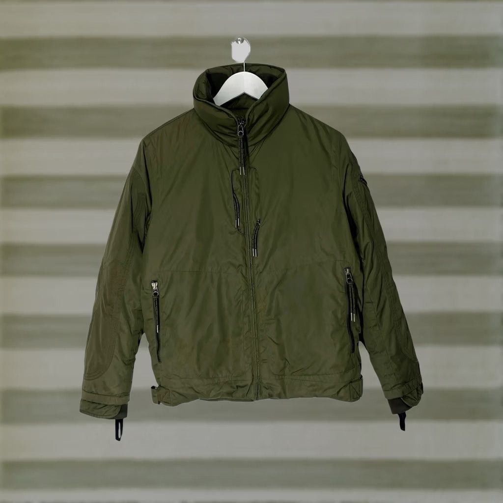 Vintage Jet Set Vintage Ski Jacket Women 12 Olive Nylon Down Zipper Glitter Button Military Jacket 65 cm 61 cm Sleeve Size XL / US 12-14 / IT 48-50 - 1 Thumbnail