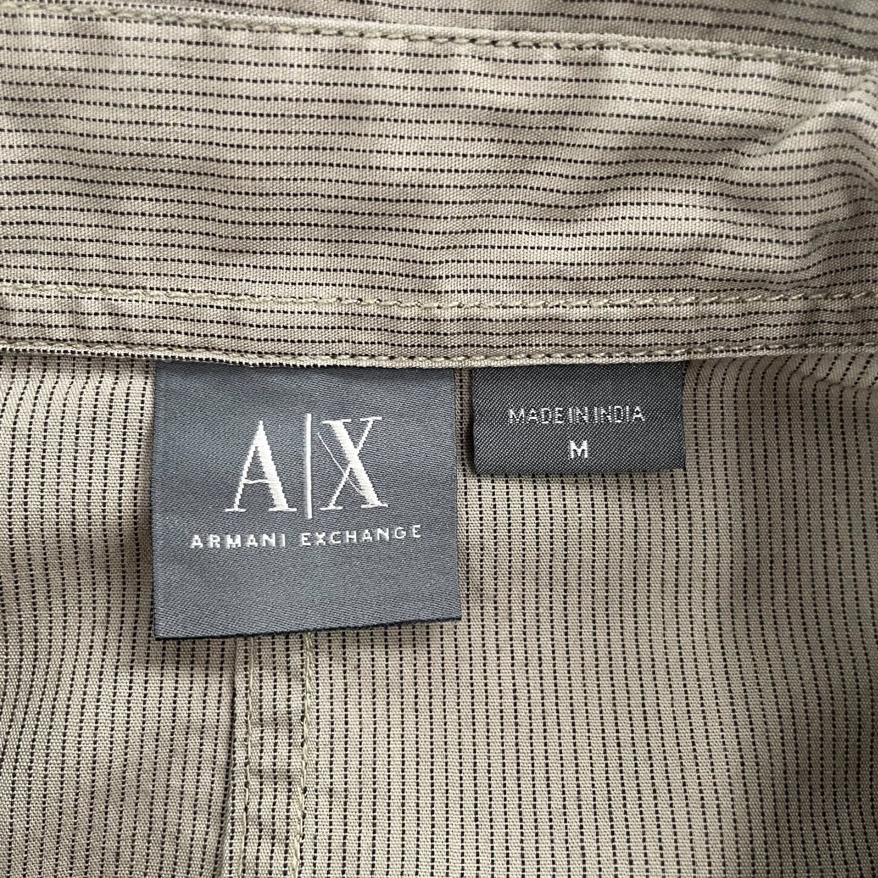 Armani Exchange Armani Exchange Shirt Adult Medium Tan Button Up Long Sleeve Zip Pocket Mens M Size US M / EU 48-50 / 2 - 6 Thumbnail