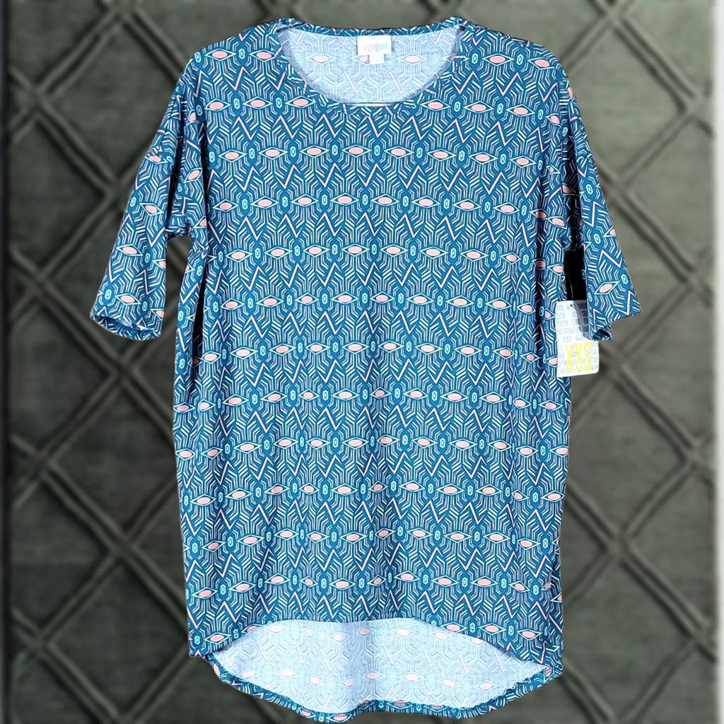 Lularoe Tunic Top Oversized Xxs Green Coral Eye Print, Women's