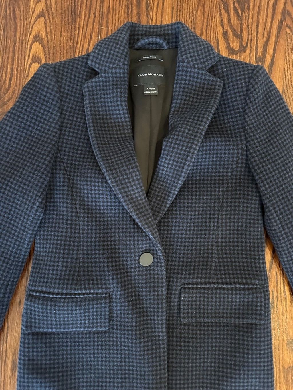 Club Monaco Women's Club Monaco wool blend Coat XXS Blue Houndstooth Size XXS / US 00 / IT 34 - 3 Thumbnail