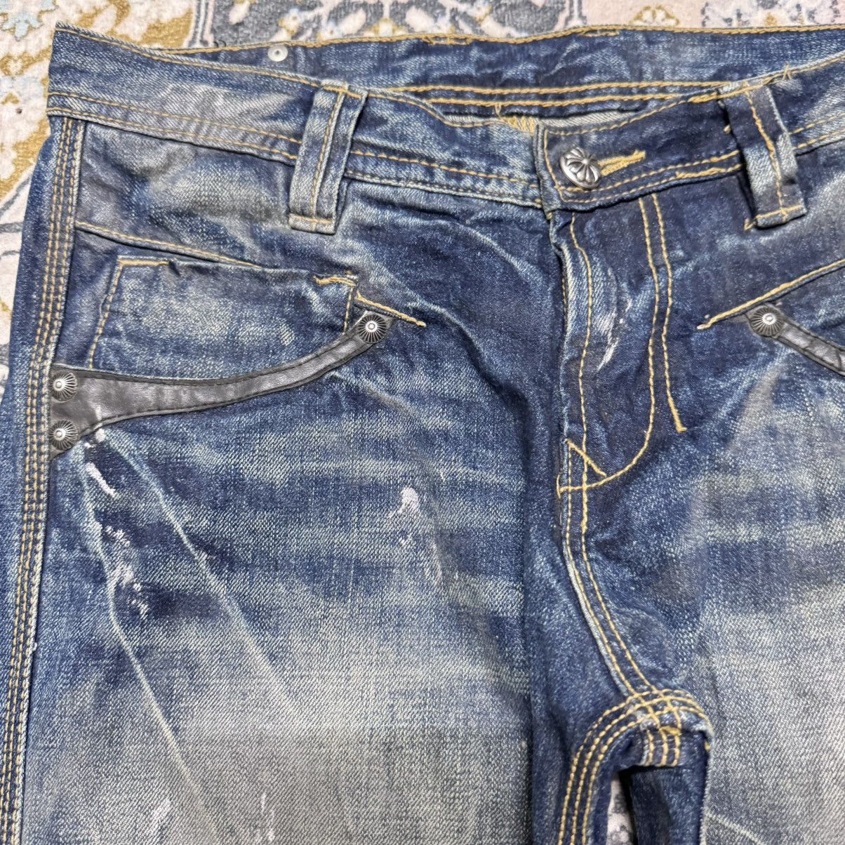 Japanese Brand ARMY OF NO Leather Trimm Denim Painter Jeans Studded Size US 30 / EU 46 - 4 Thumbnail