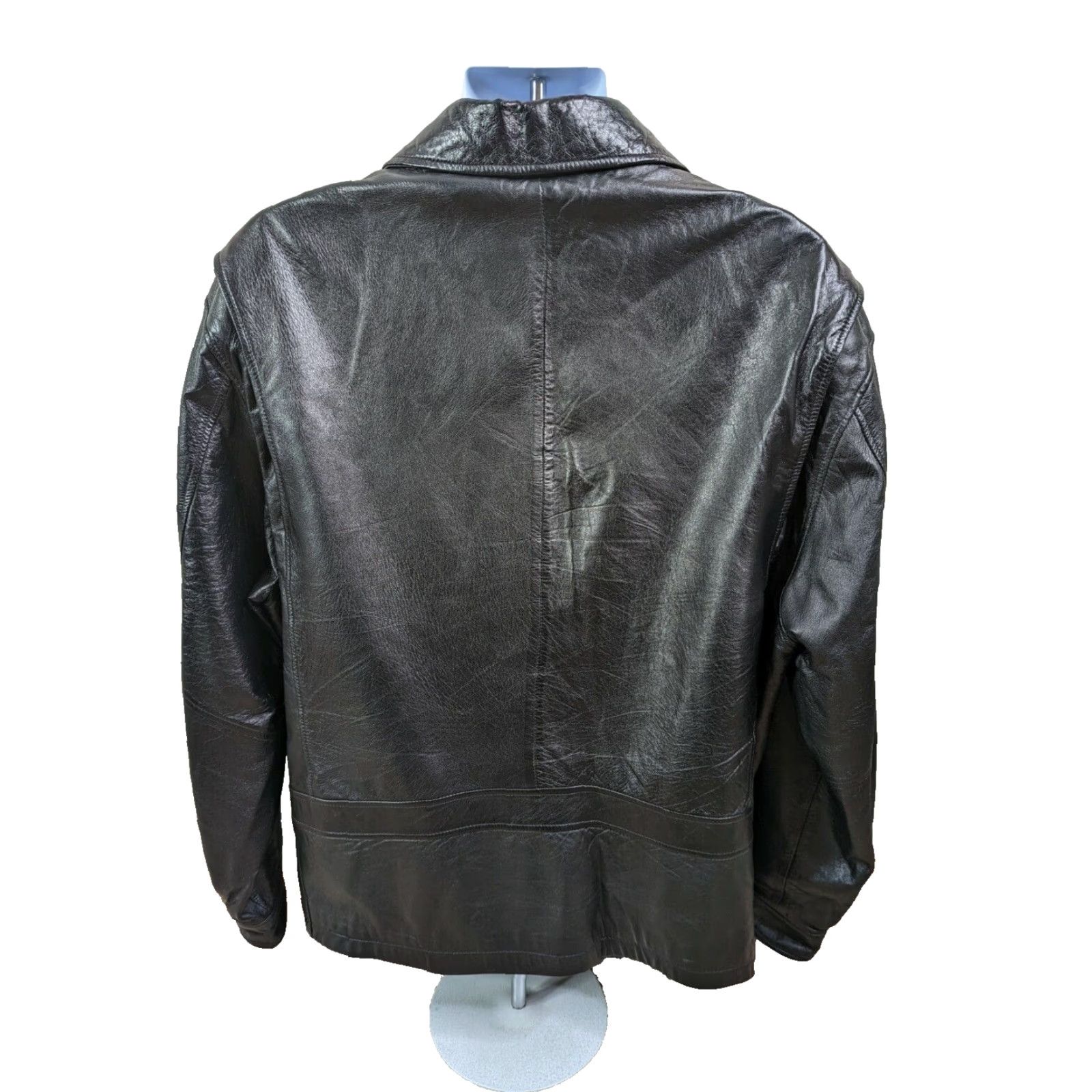 Vintage VINTAGE Wilsons Leather Jacket Men XL Black Full Zip Bomber Coat Car Size US XL / EU 56 / 4 - 4 Thumbnail