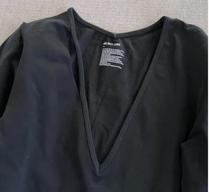 Helmut Lang Helmut Lang Slash V Neck Black Top seamless. Size M/L Size M / US 6-8 / IT 42-44 - 5 Thumbnail