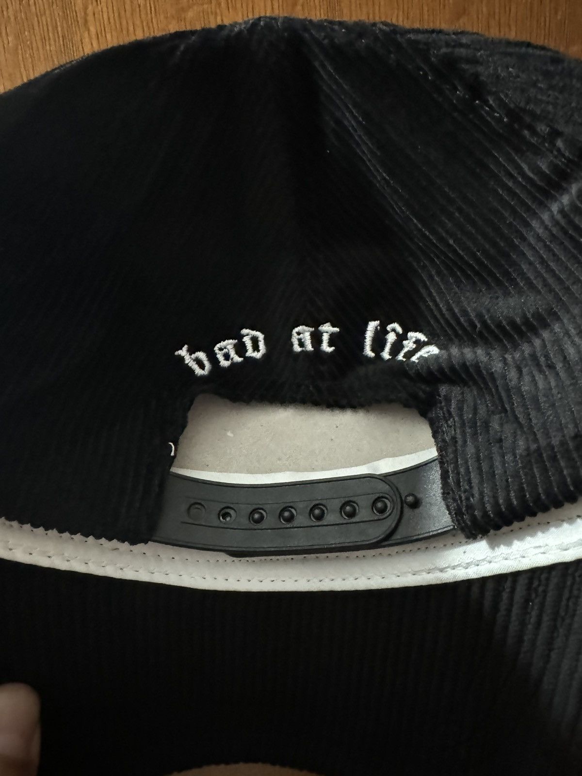 Revenge BAD Bad at Life SnapBack Script Corduroy Black Hat - New Size ONE SIZE - 2 Thumbnail