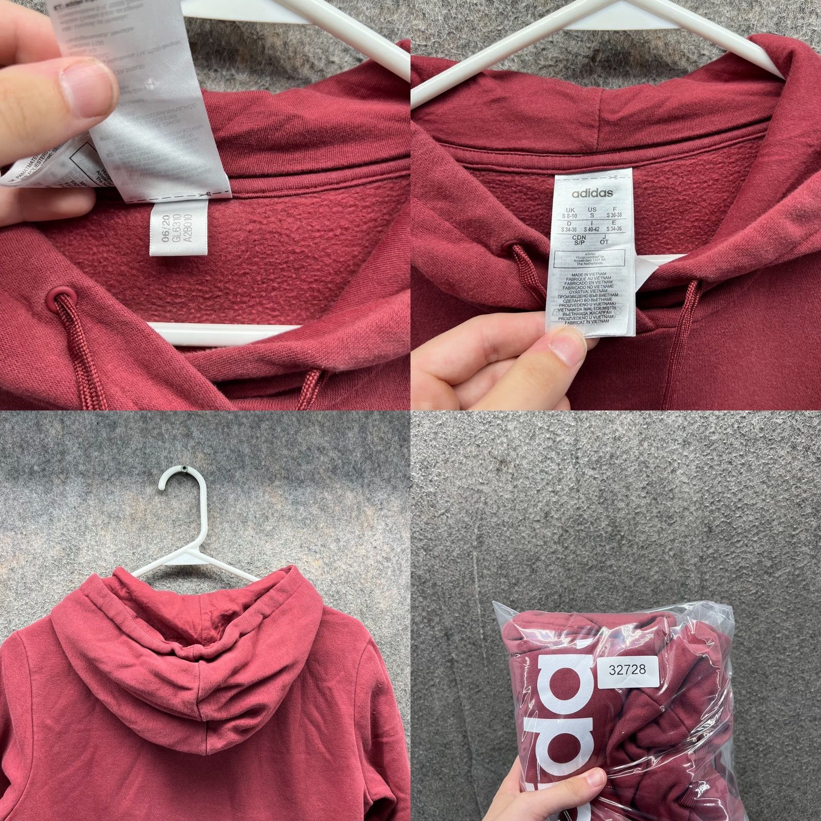 Adidas Adidas Hoodie Womens Small Red Pullover Fleece Logo Sweatshirt Spell Out Trefoil Size S / US 4 / IT 40 - 8 Thumbnail
