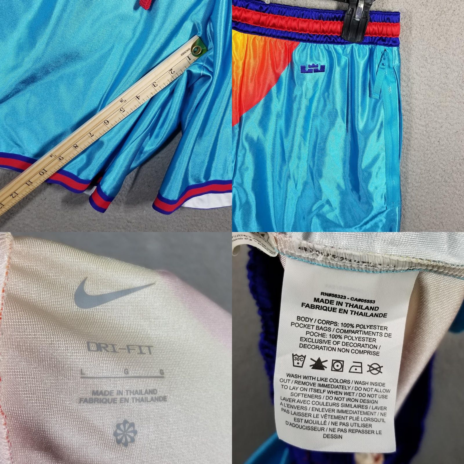 Nike Nike LeBron Dri-FIT Basketball Shorts Mens Large Blue Colorblock #6 DJ3869-434 Size US 33 - 8 Thumbnail