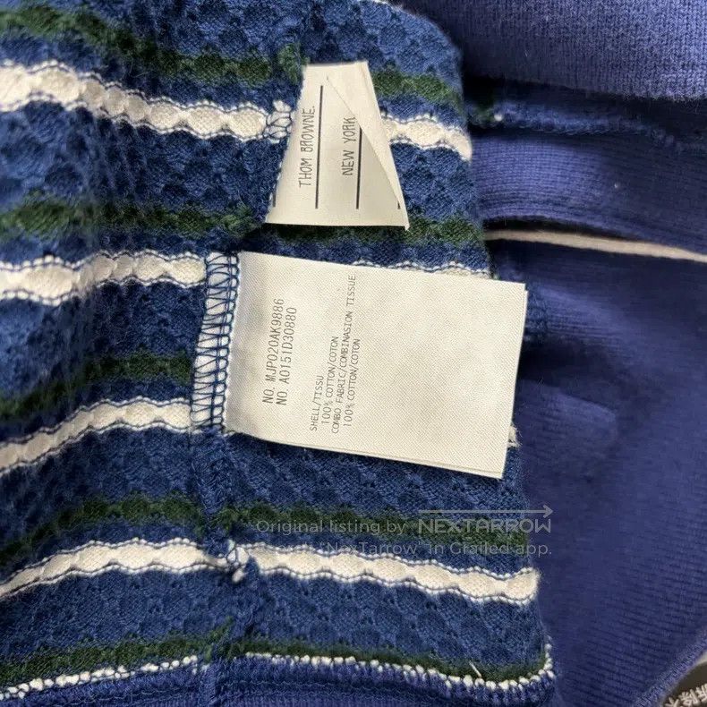 Thom Browne Thom Browne Blue-Green-White Striped Knit Open-Cardigan Size US S / EU 44-46 / 1 - 5 Thumbnail
