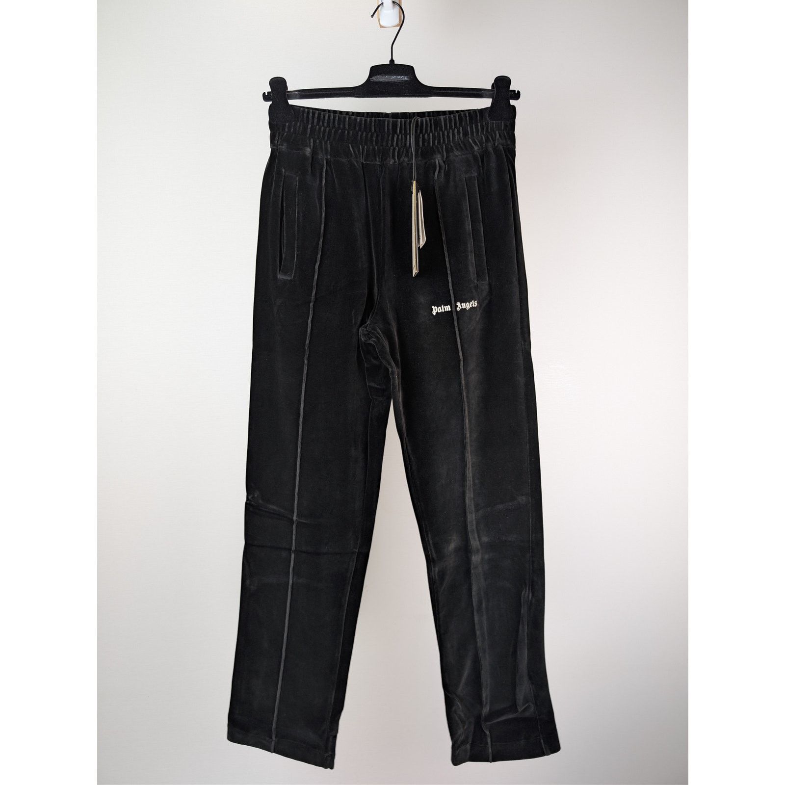 Palm Angels o1rshd1 Q:2 / Velvet Track Pants in Black / White Size US 34 / EU 50 - 2 Thumbnail